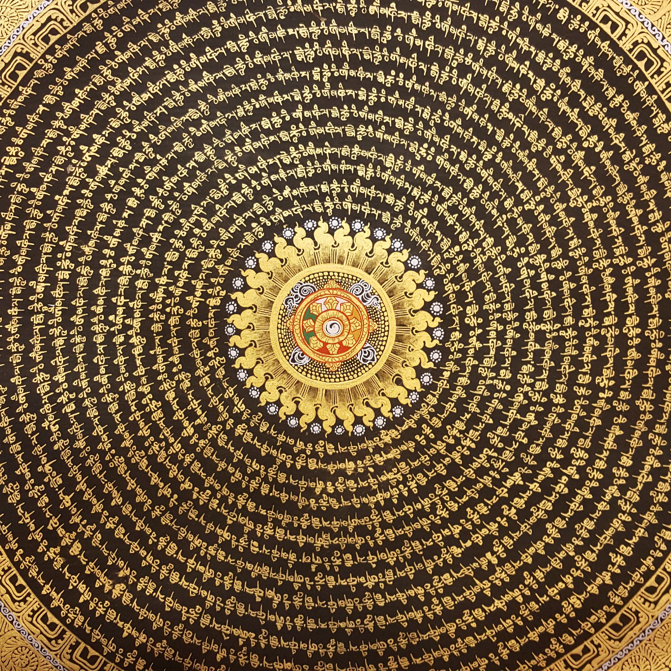 Tibetan Mantra Mandala Thangka Painting <span Style=