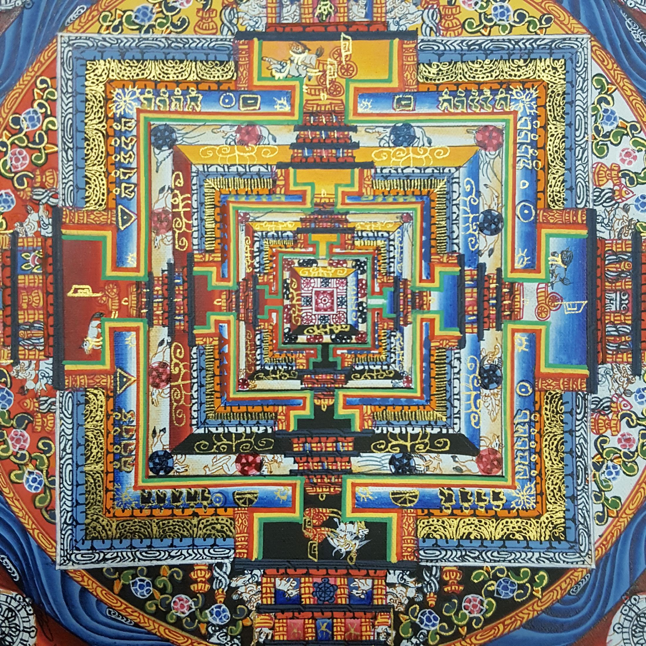 Tibetan Kalachakra Mandala Thangka <span Style=