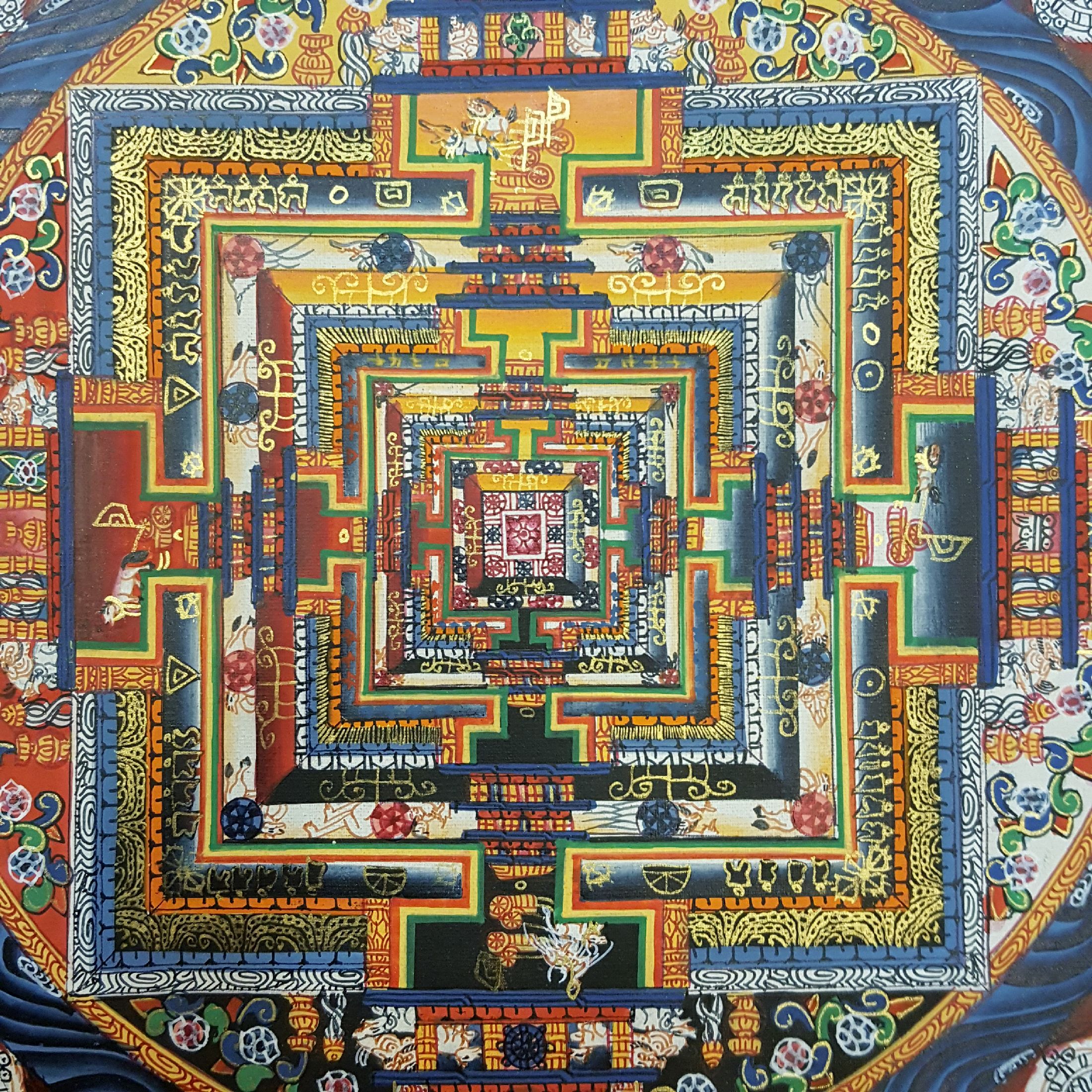 Tibetan Kalachakra Mandala Thangka <span Style=