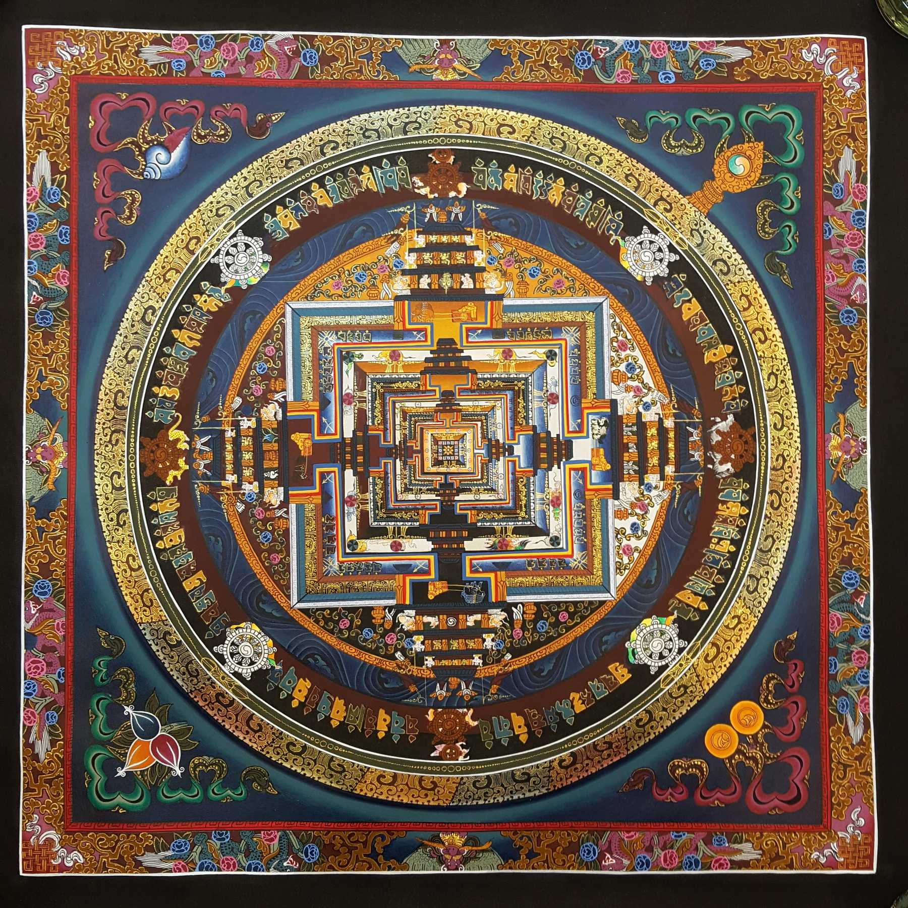 Real Gold Tibetan Kalachakra Mandala <span Style=