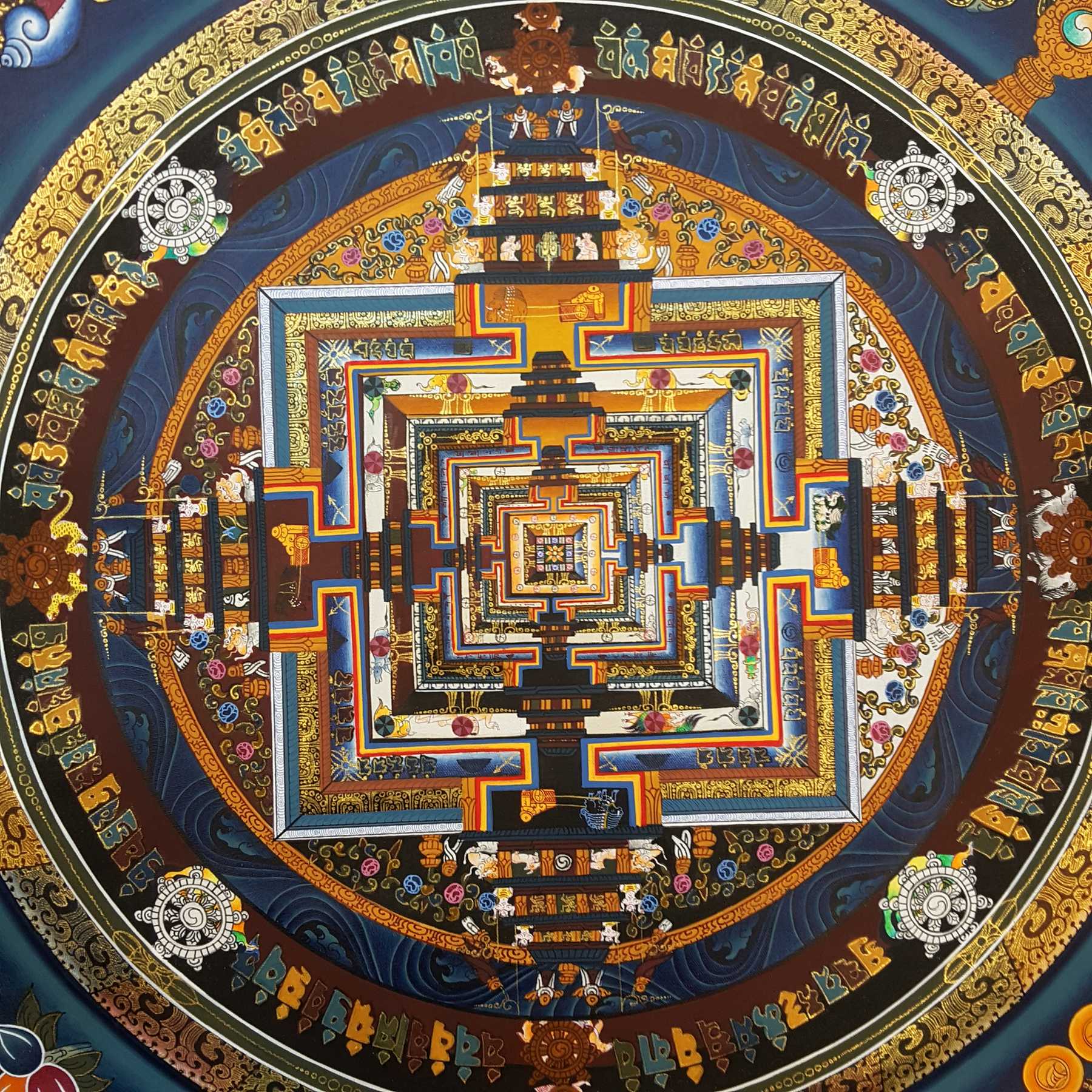 Real Gold Tibetan Kalachakra Mandala <span Style=