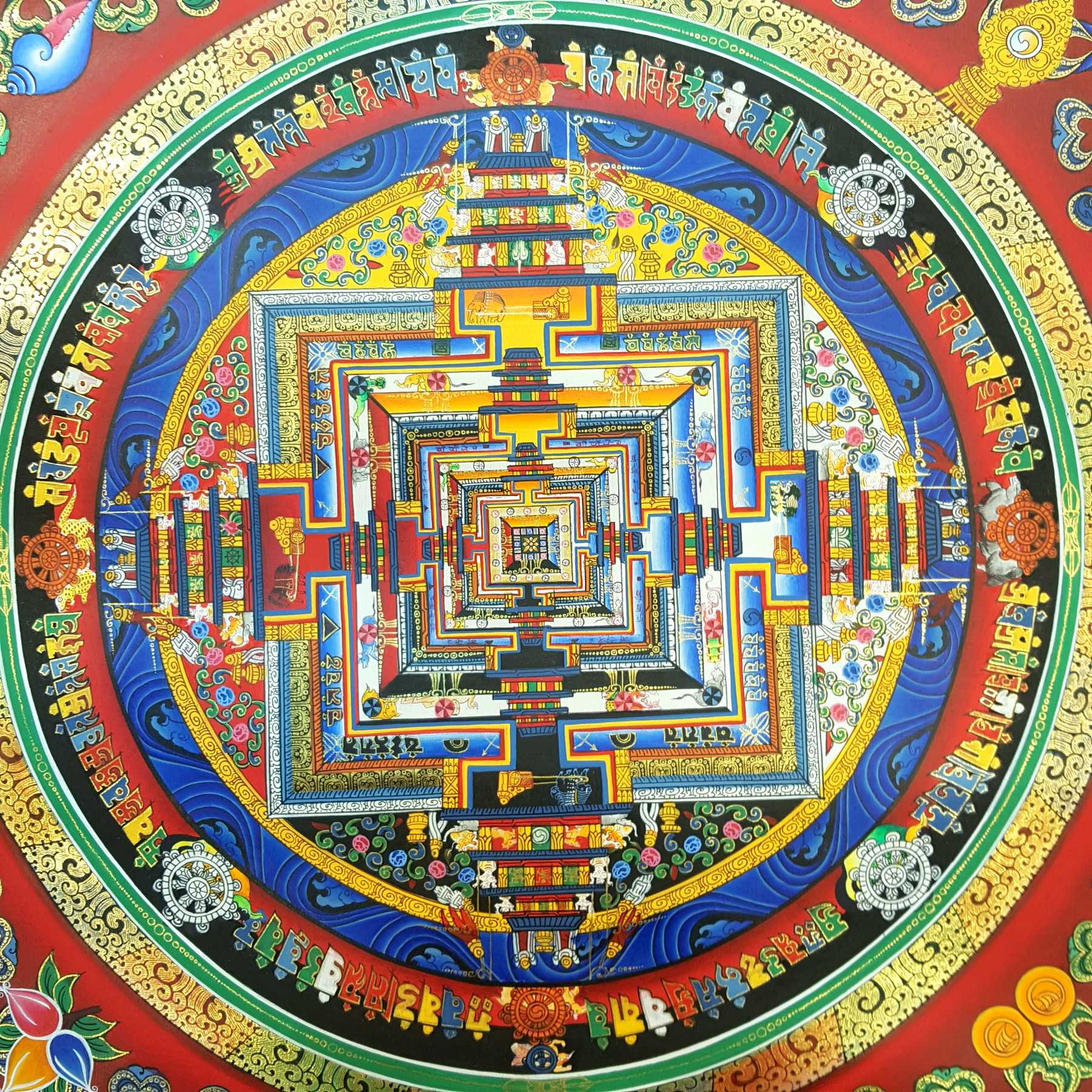 Real Gold Tibetan Kalachakra Mandala <span Style=