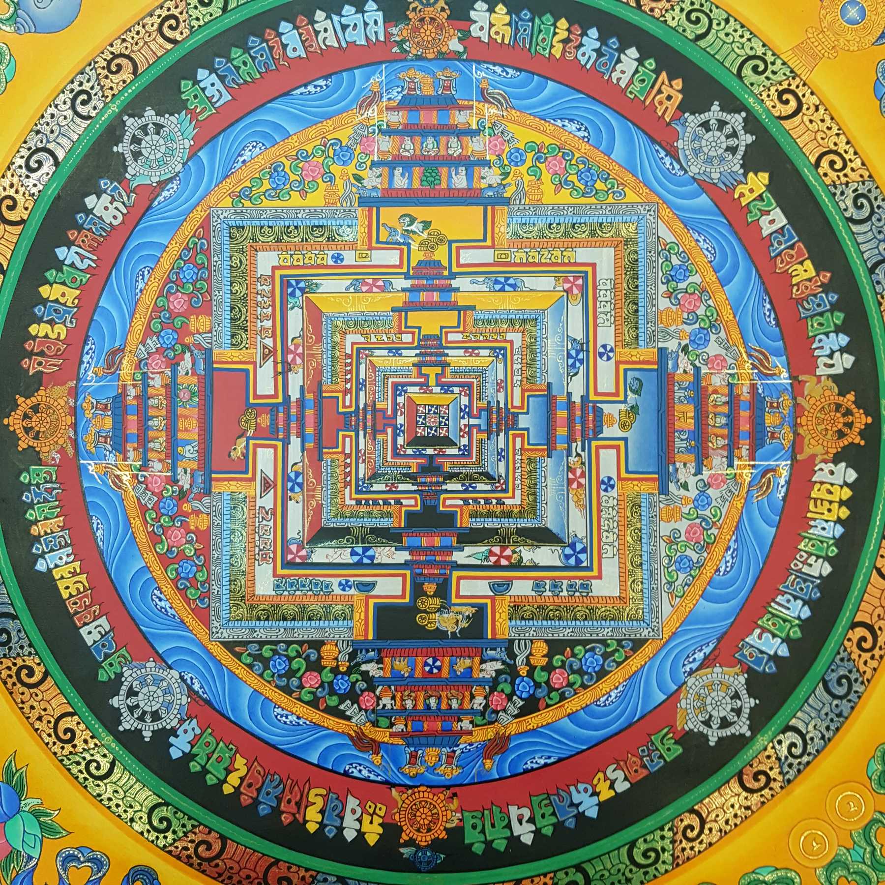 Real Gold Tibetan Kalachakra Mandala <span Style=