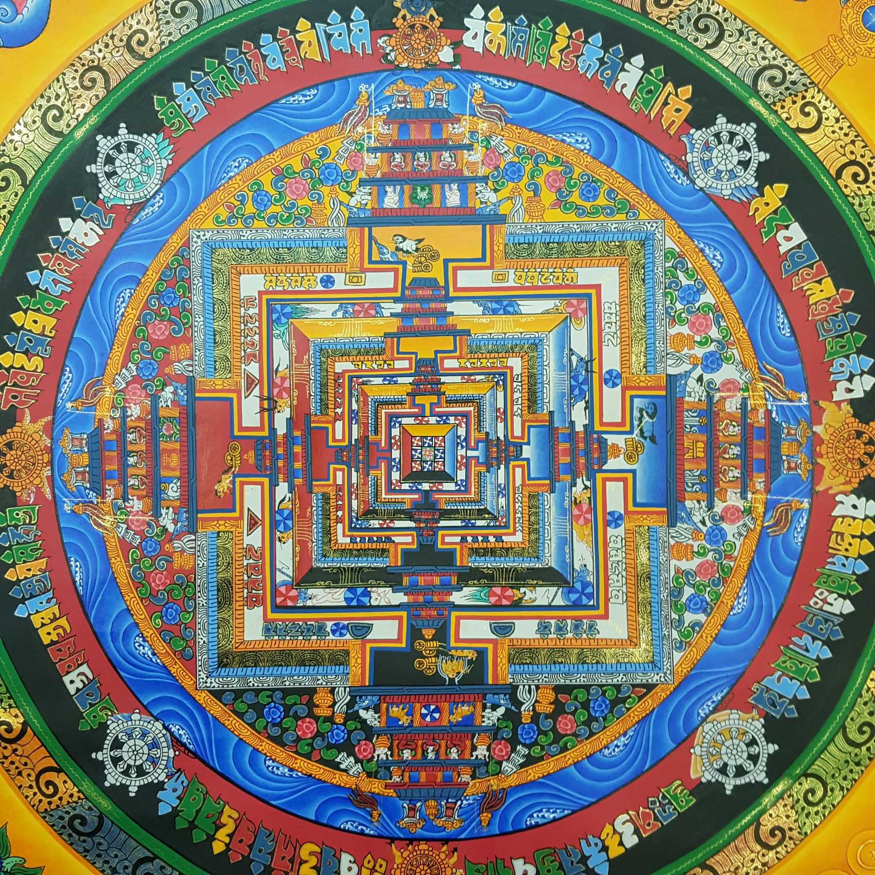 Real Gold Tibetan Kalachakra Mandala <span Style=