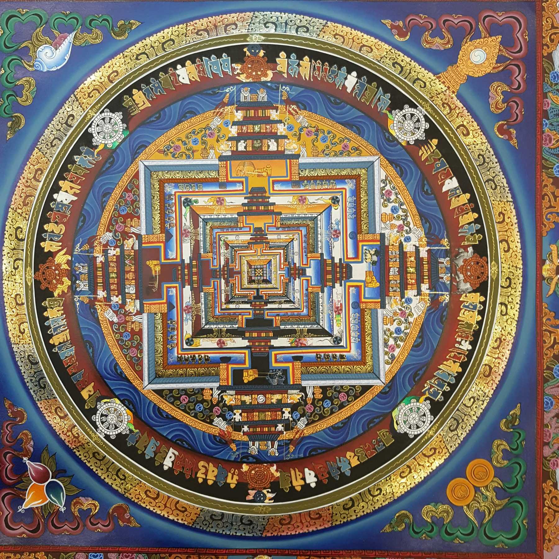 Real Gold Tibetan Kalachakra Mandala <span Style=