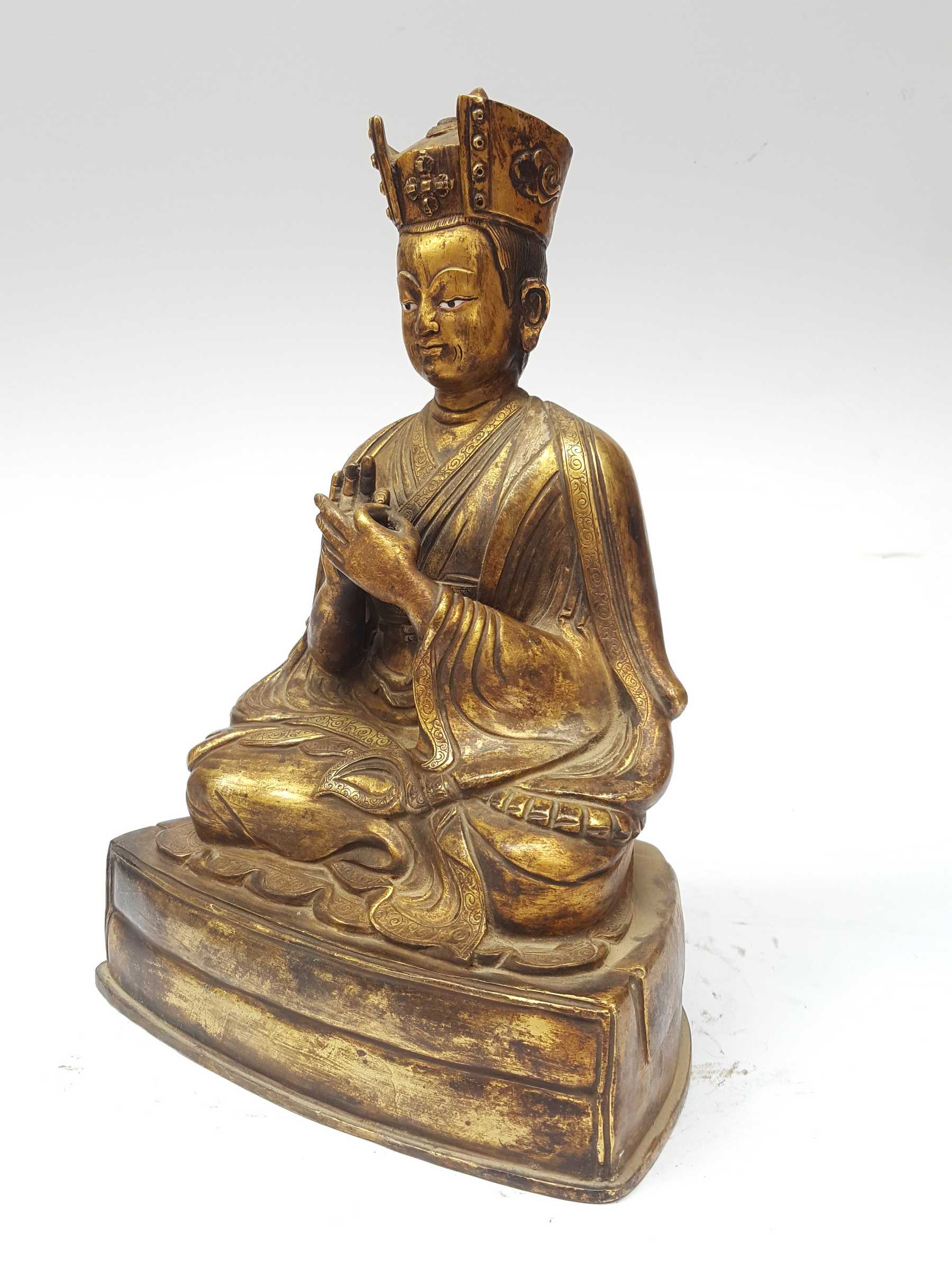 Statue Of Karmapa full Fire Gold Plated And antique Finishing