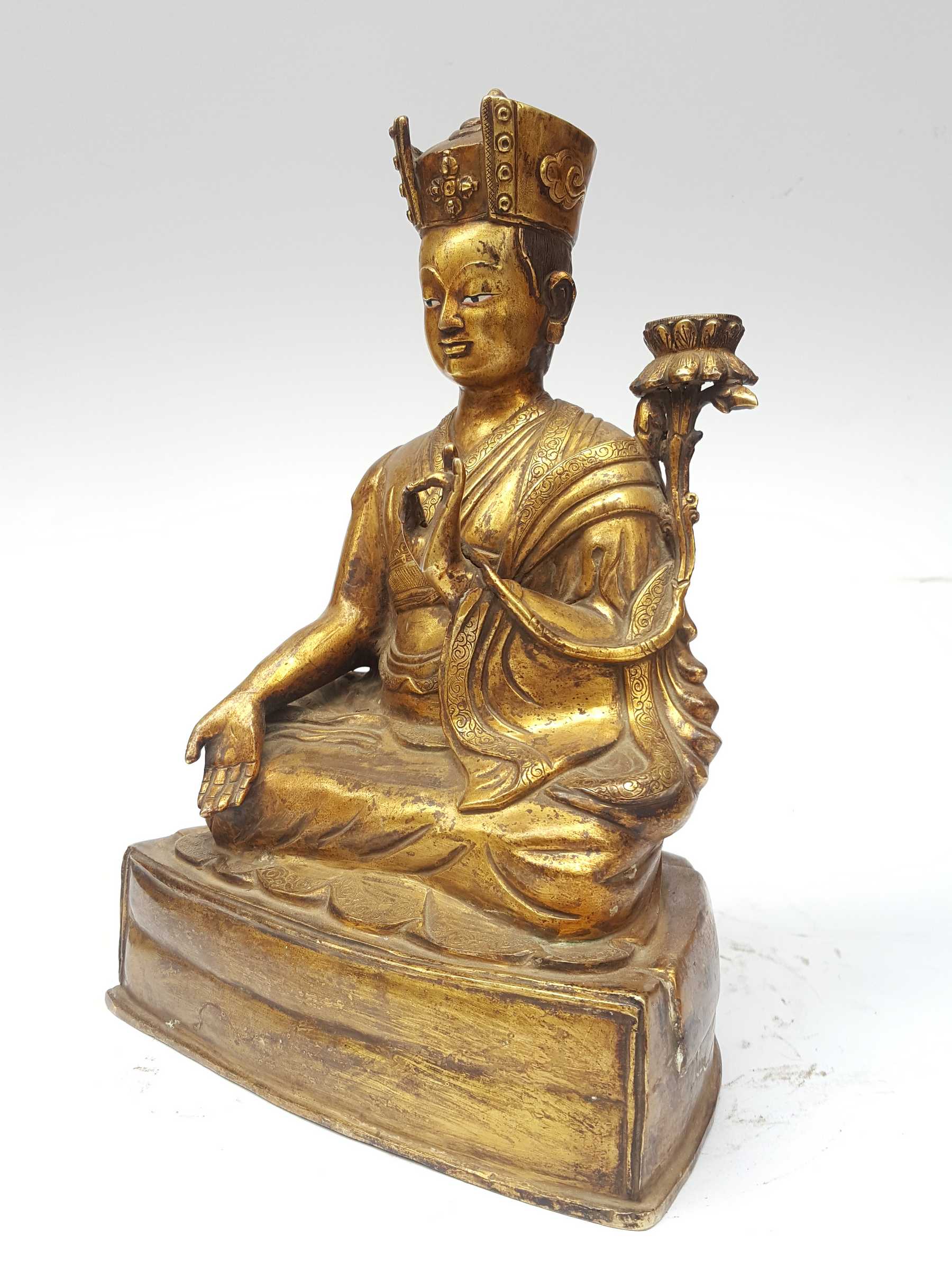 Statue Of Karmapa full Fire Gold Plated And antique Finishing
