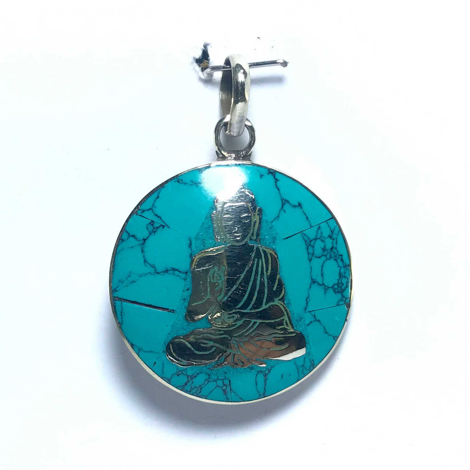 White Metal Buddha Pendant <span Style=