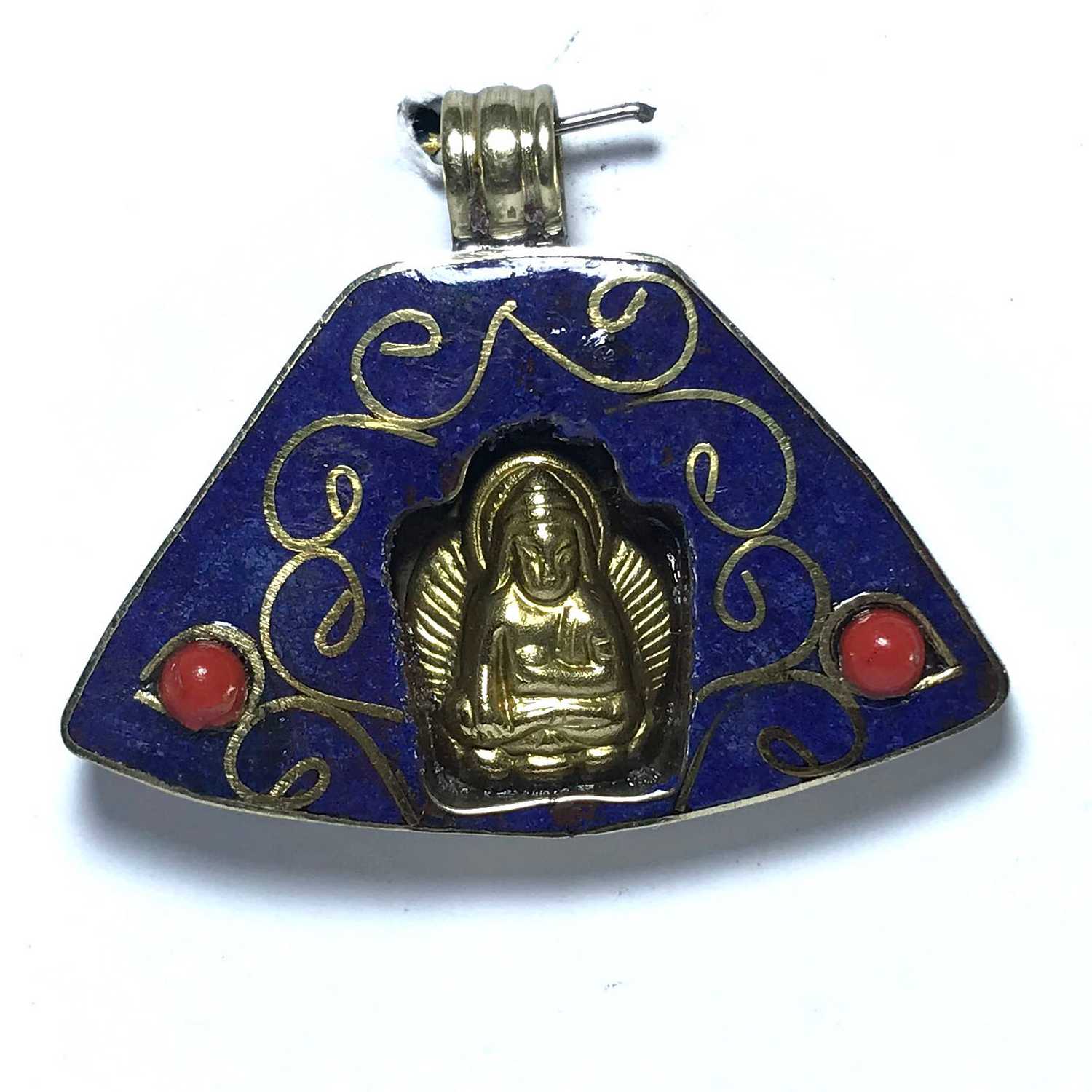 Metal Buddha Pendant Blue