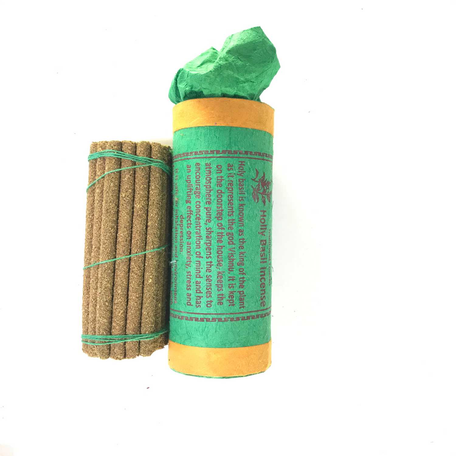 Holly Basil Incense: Tibetan Herbal Incense, 30 Sticks, incense Holder