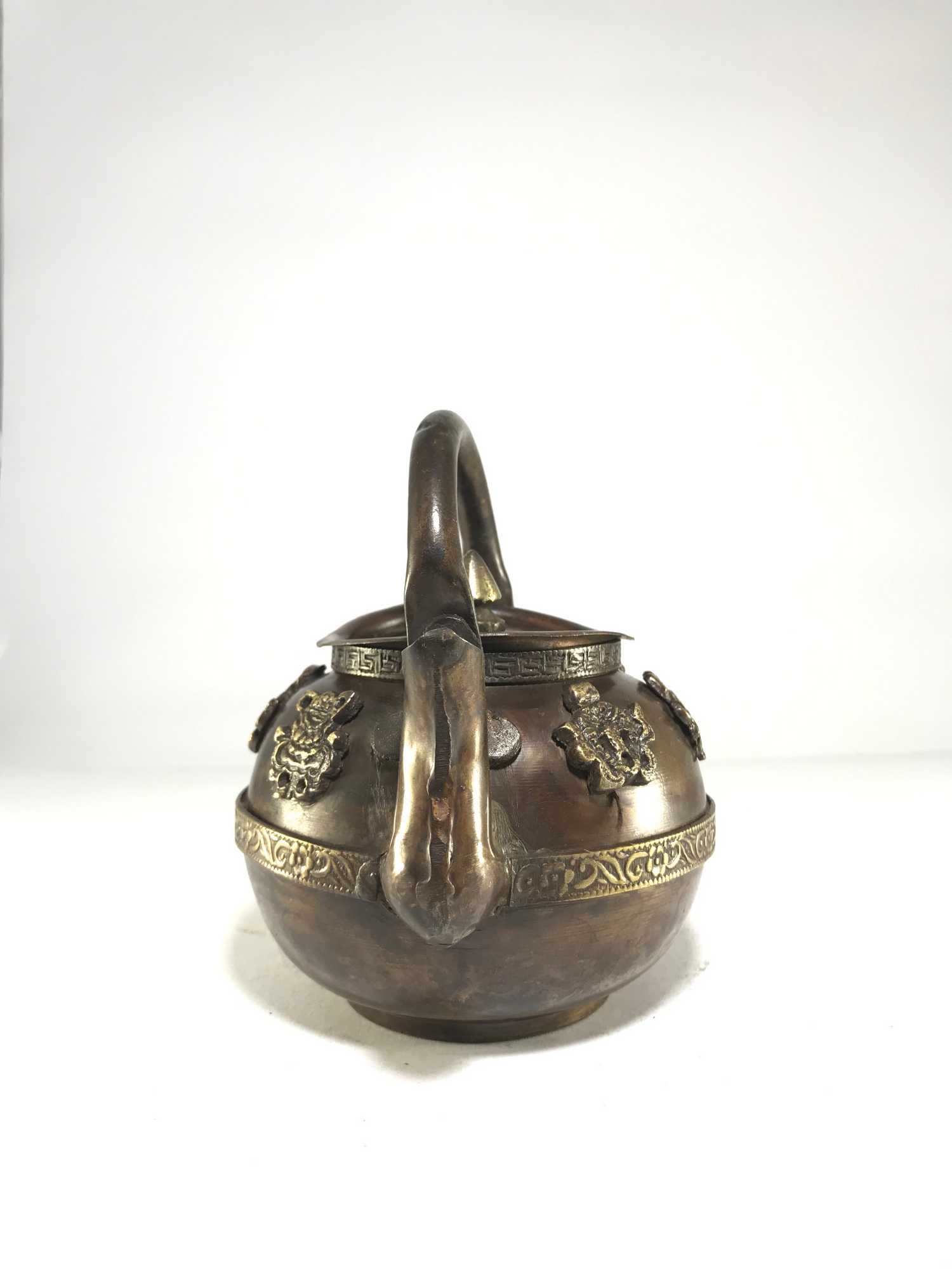 Tibetantea And Water Offering Vessel, With Ashta Mangal, antique Finishing