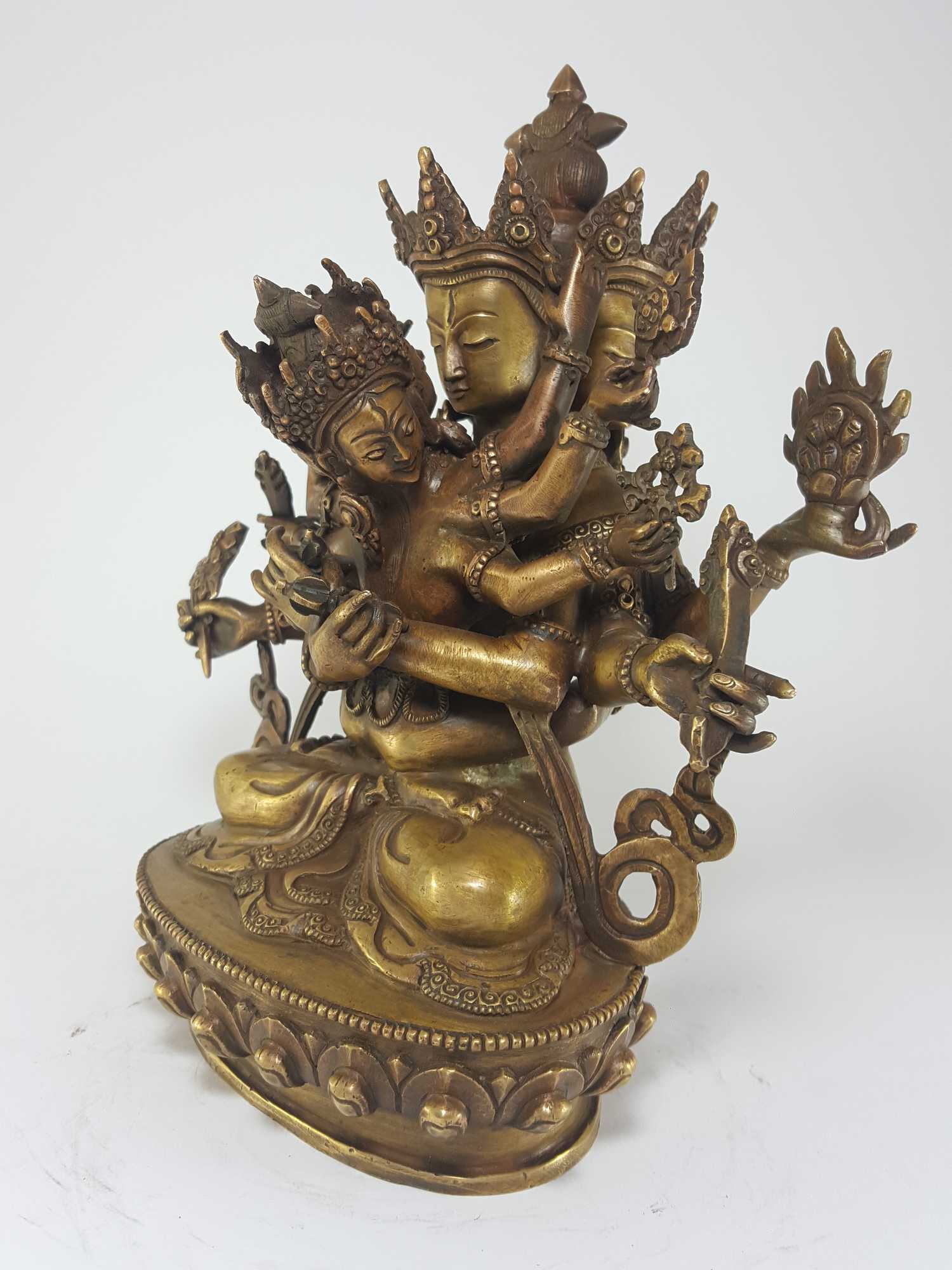 Tibetan Statue Of Guhyasamaja, bronze Finishing