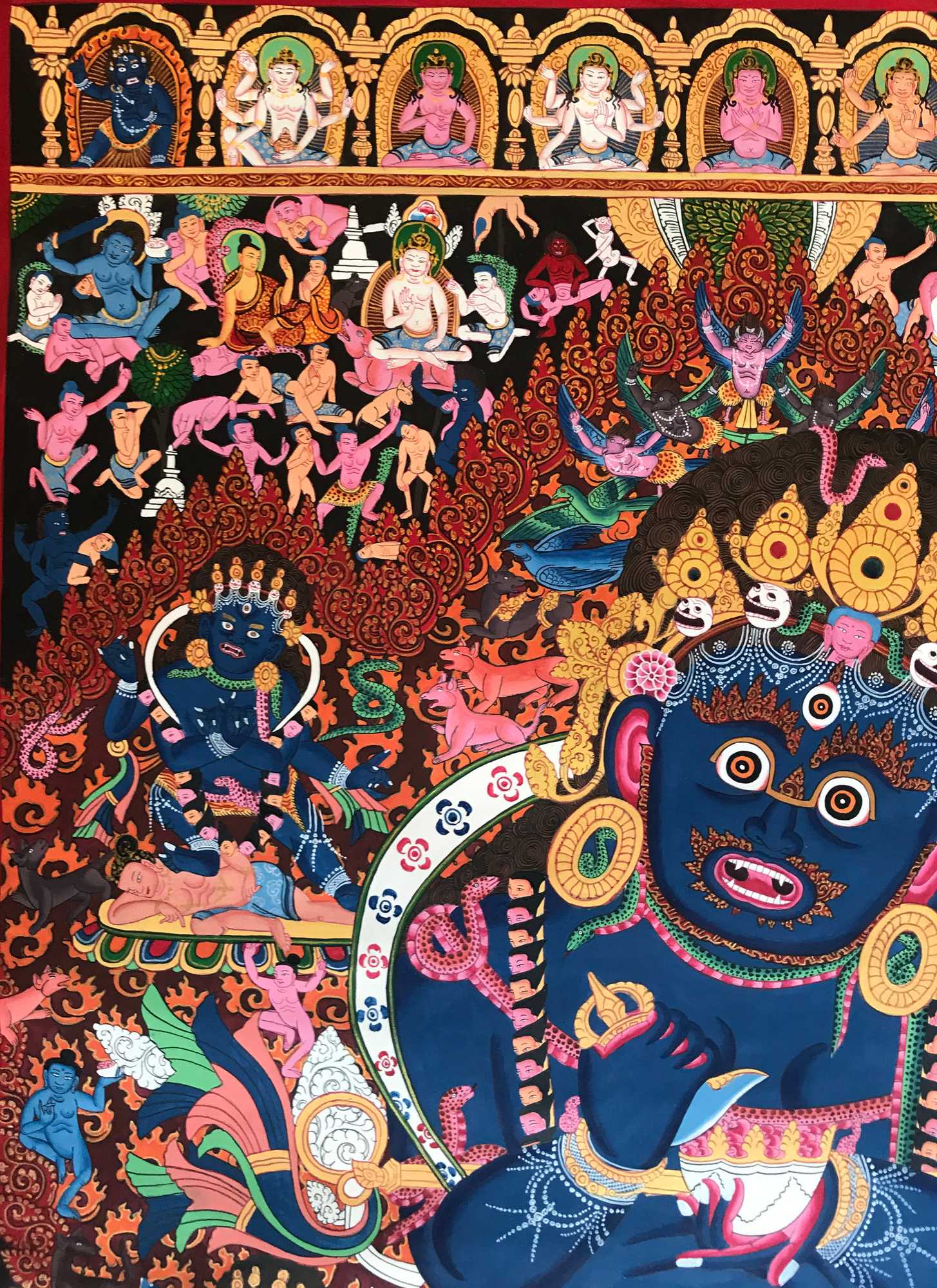 Tibetan Thangka Two Arms Mahakala Panjaranatha <span Style=