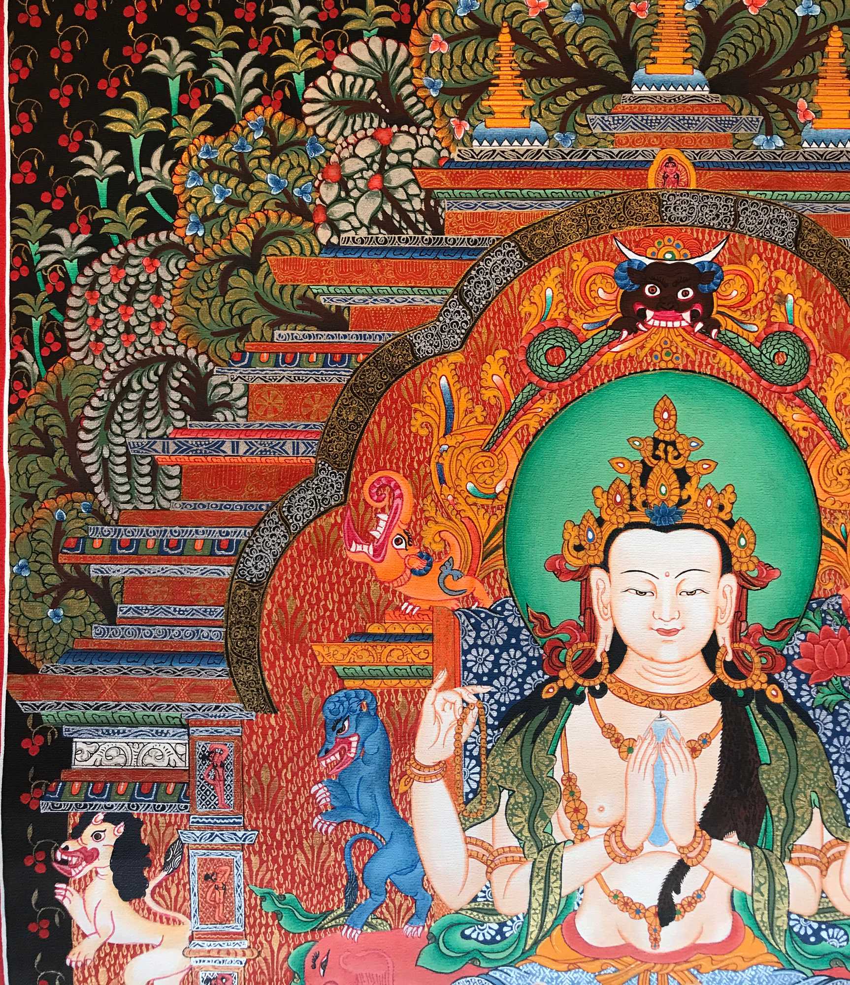 Tibetan Thangka Chenrezig <span Style=