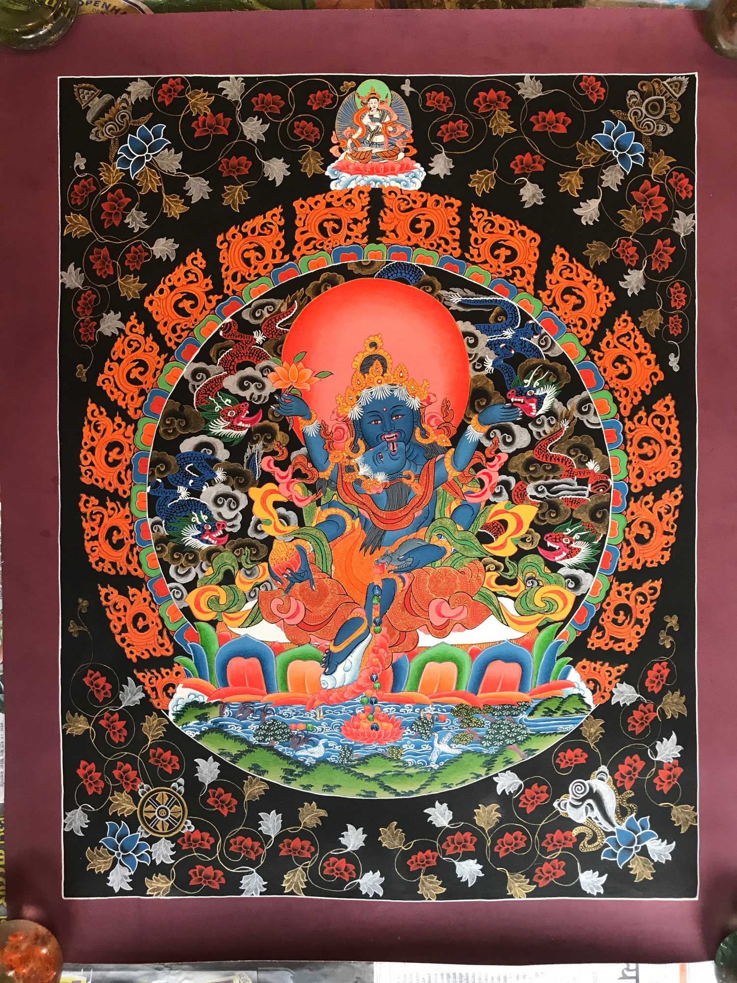 Tibetan Hand Painted Thangka <span Style=