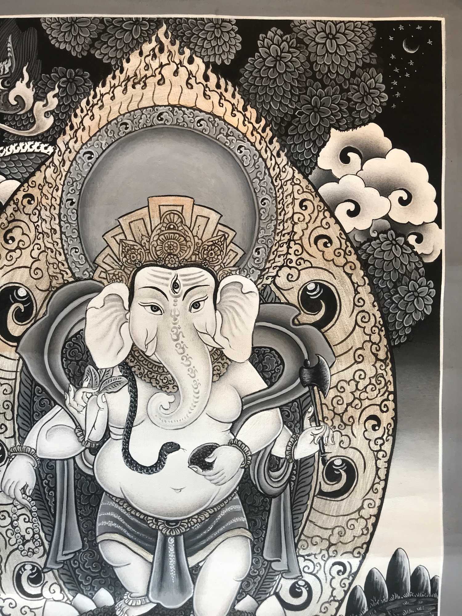 Tibetan Thangka Standing Ganesh <span Style=