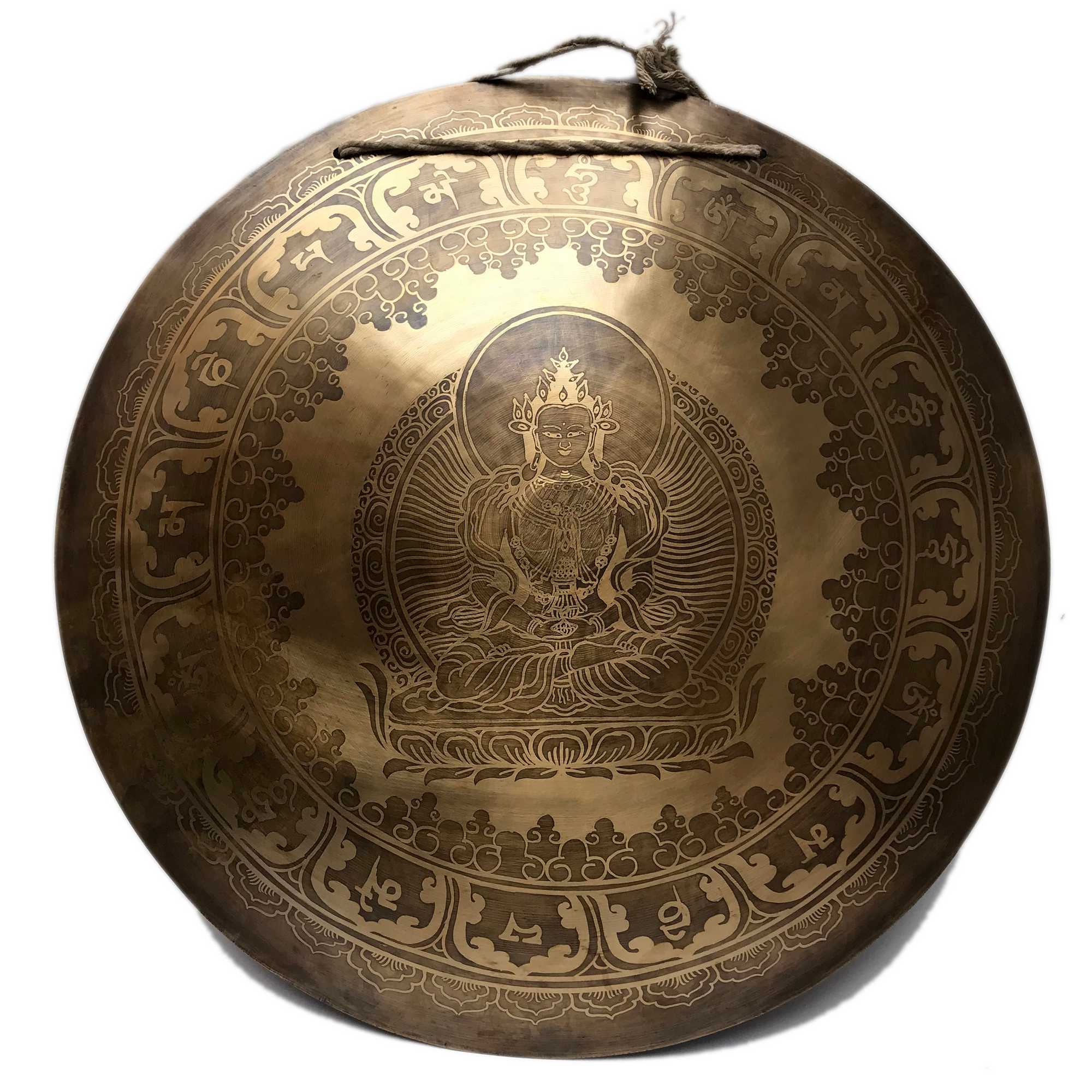 Tibetan Flat Gong, aparimita Buddha Design, Wind Gong, Flat Gong