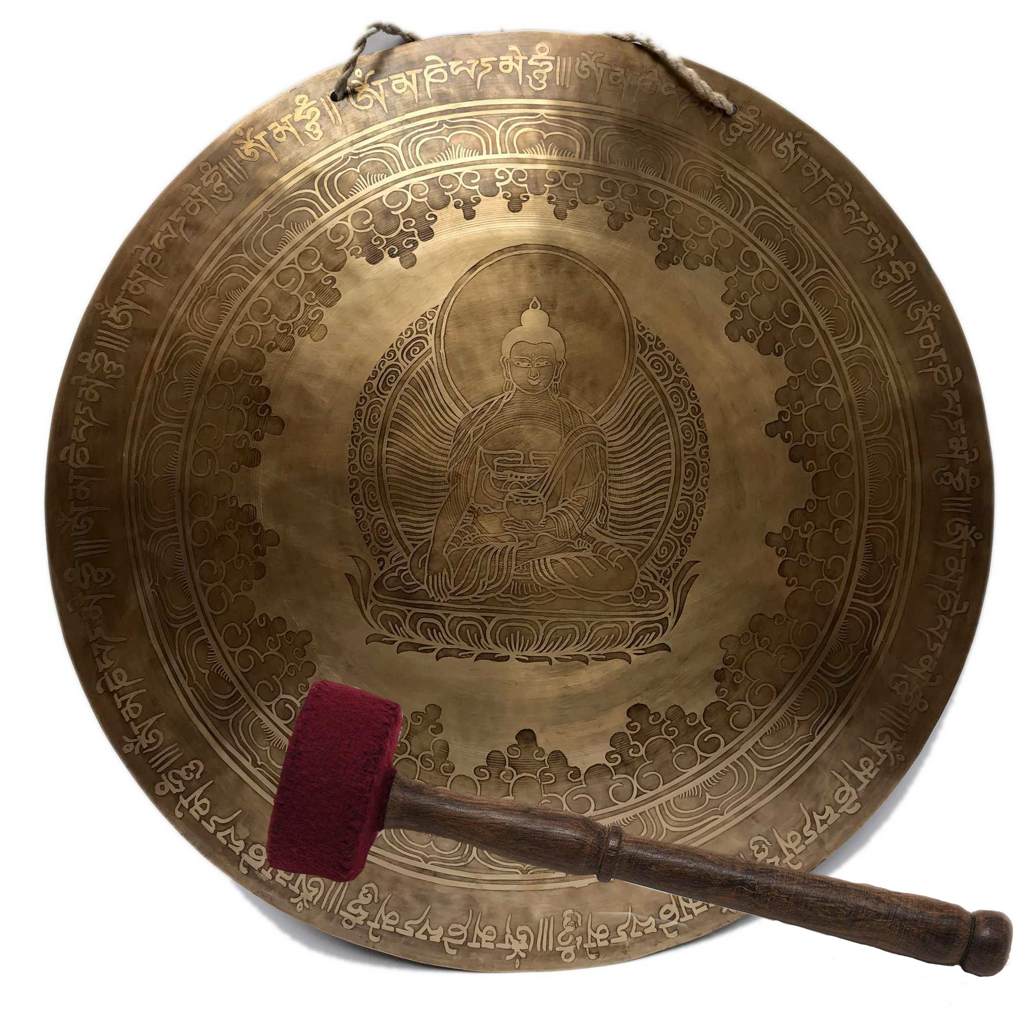Tibetan Flat Gong, shakyamuni Buddha Design, Wind Gong, Flat Gong