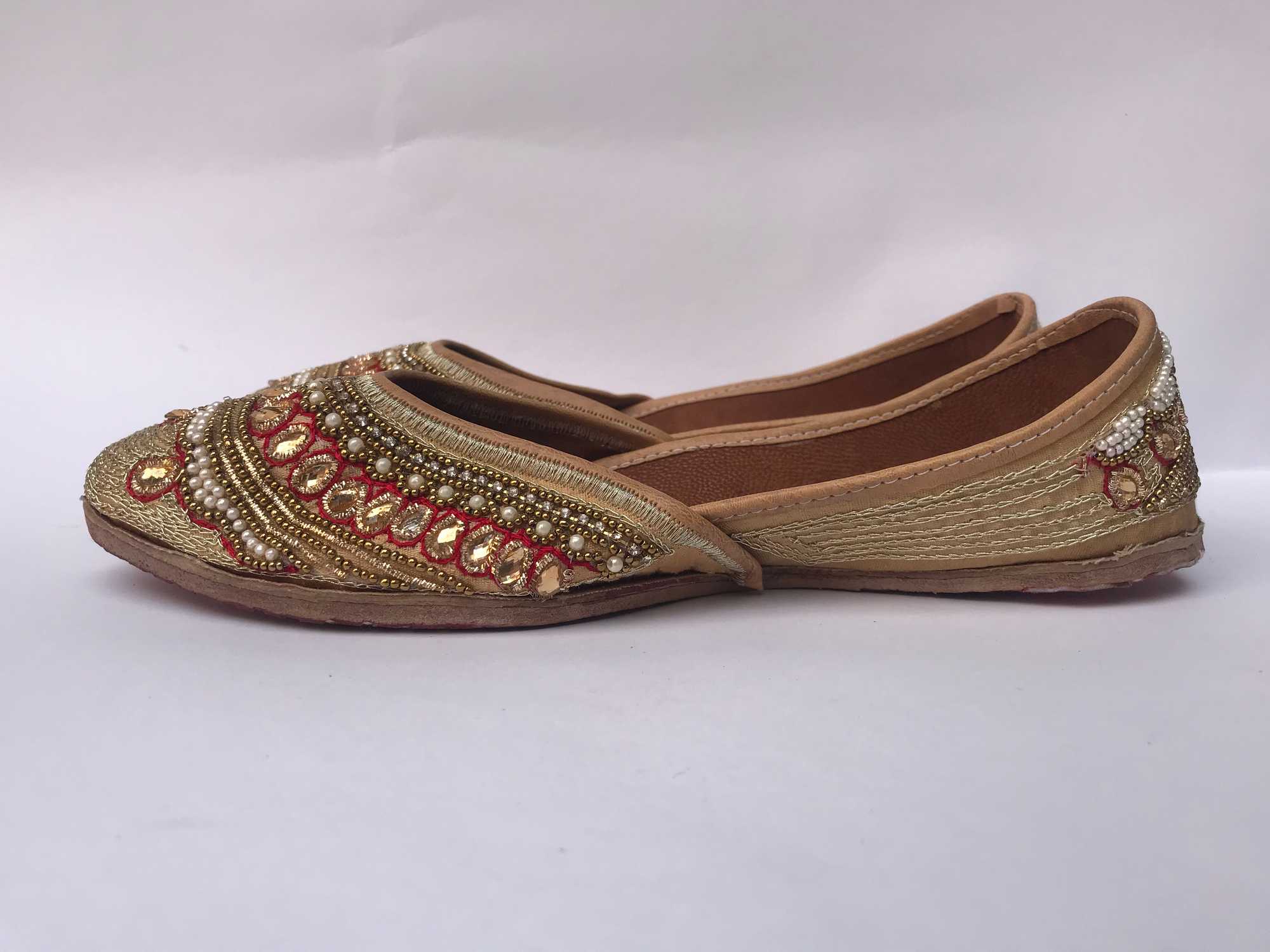 Nepali Handmade Sandals, With Leather And Bead Design