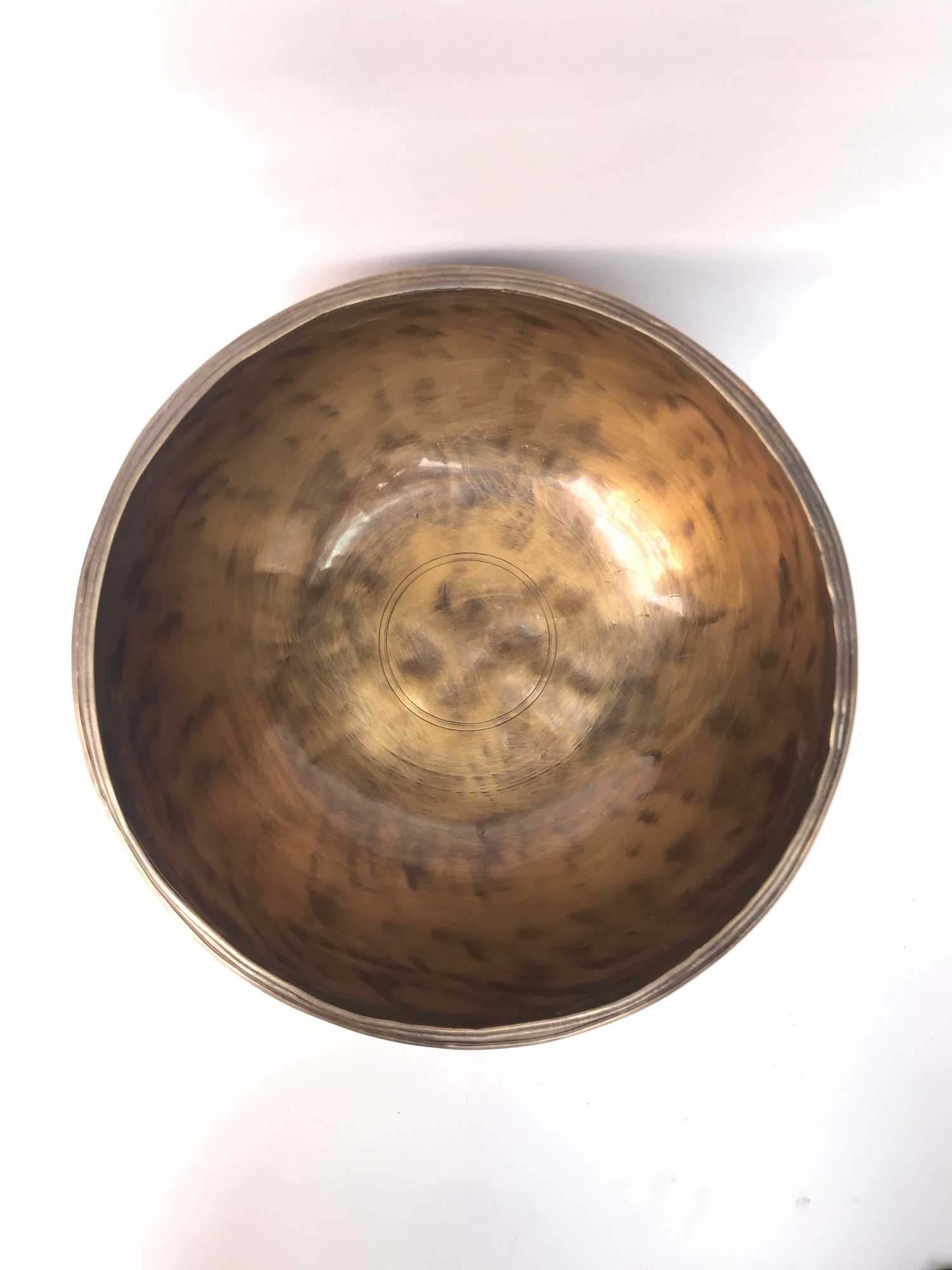 Hand Beaten Bronze Full Moon Singing Bowl <span Style=