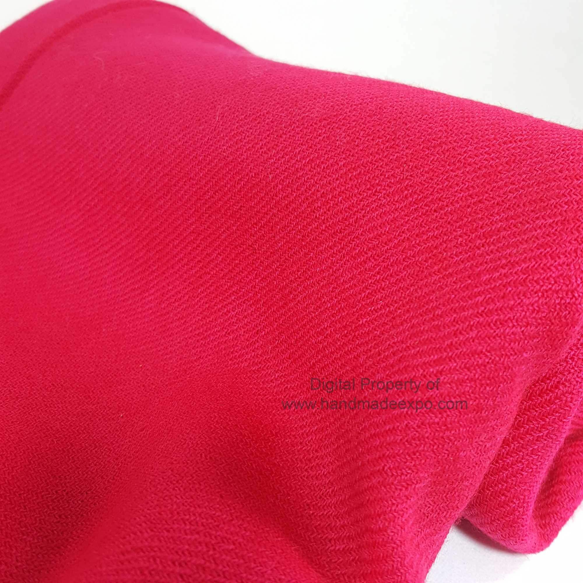 Pashmina Shawl, Nepali Handmade Shawl, In Four Ply Wool, Color Dye red Color