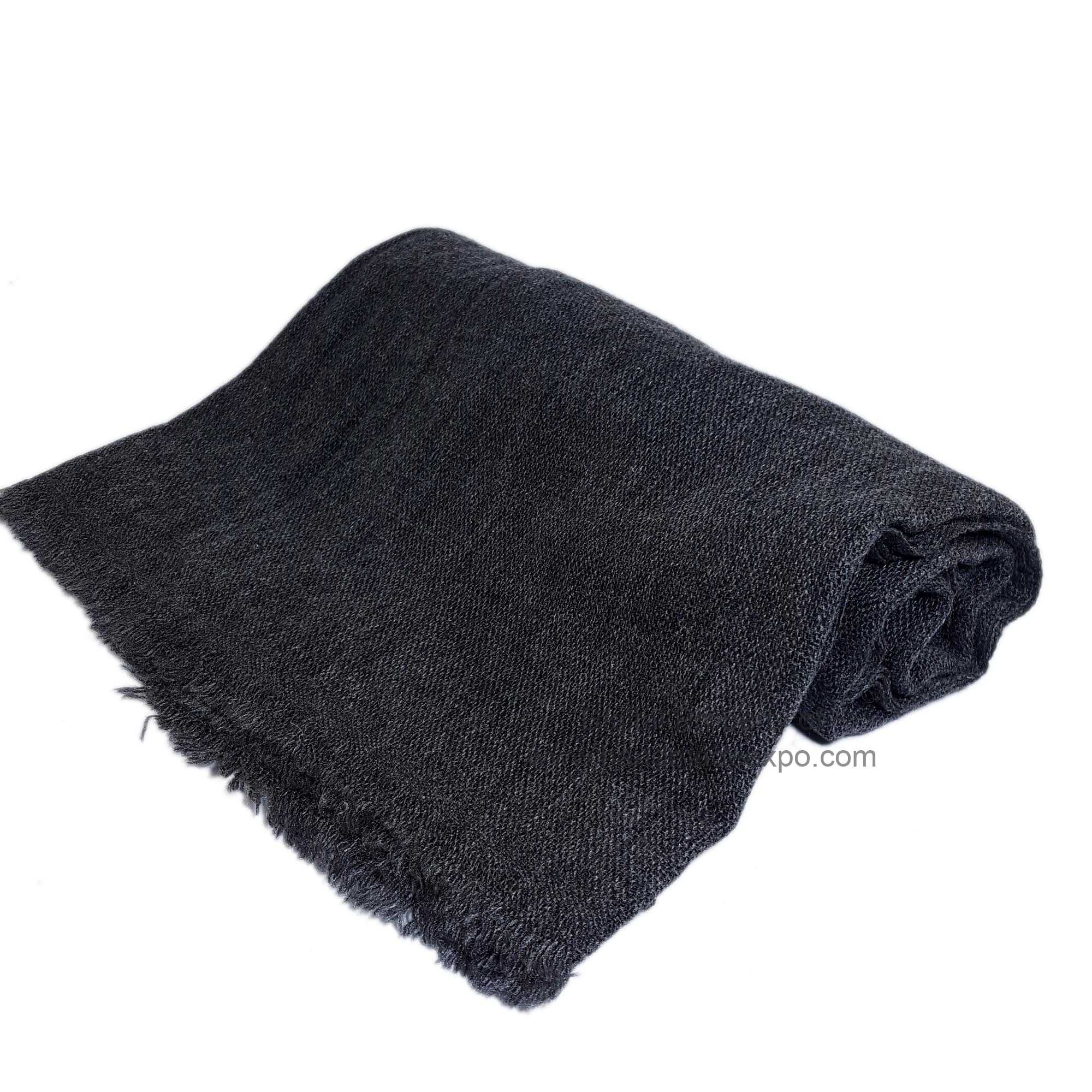 Pashmina Shawl, Nepali Handmade Shawl, In Four Ply Wool, Color Dye black Color