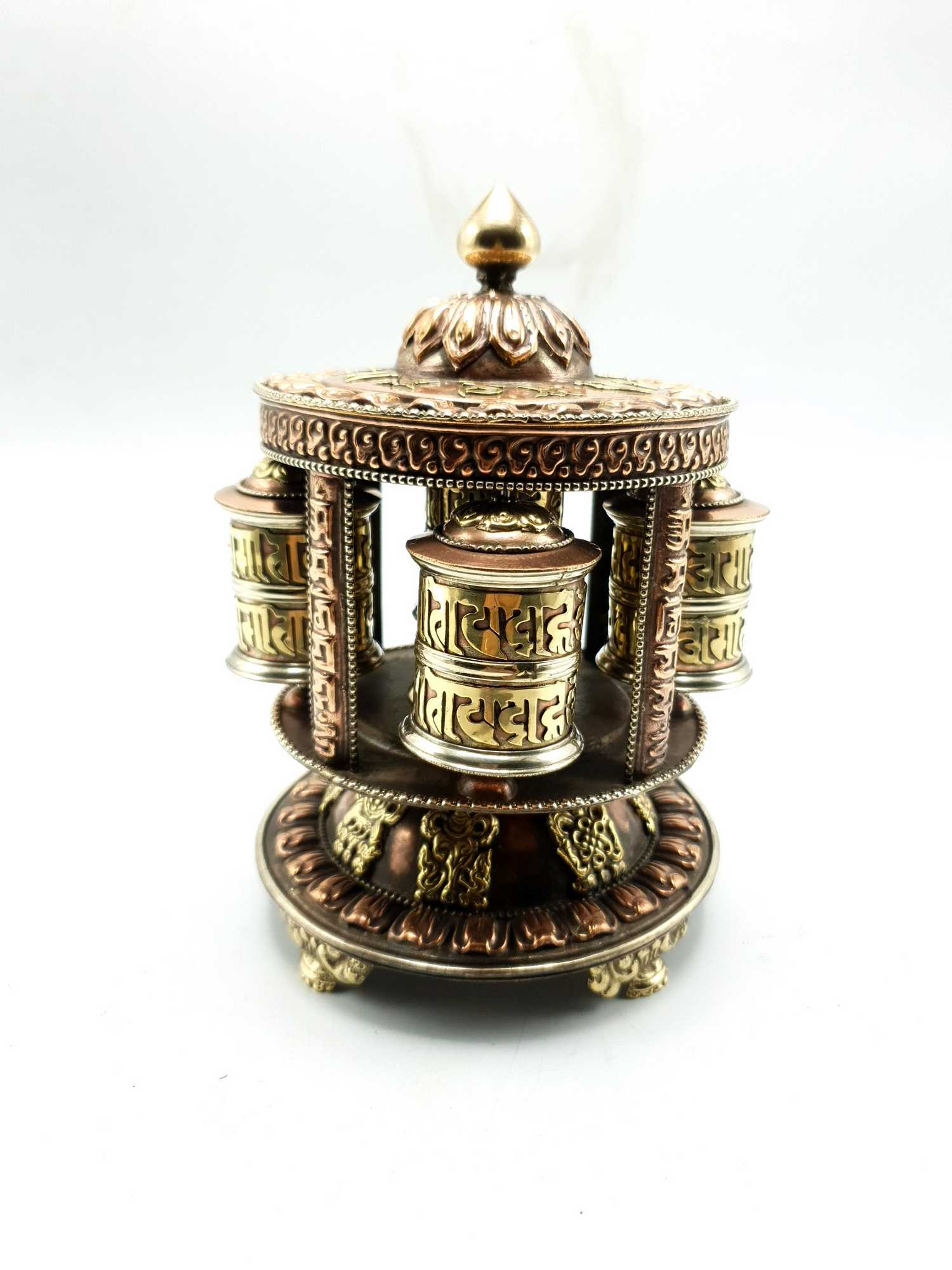 Five All Rotating Table Top Prayer Wheel Set <span Style=