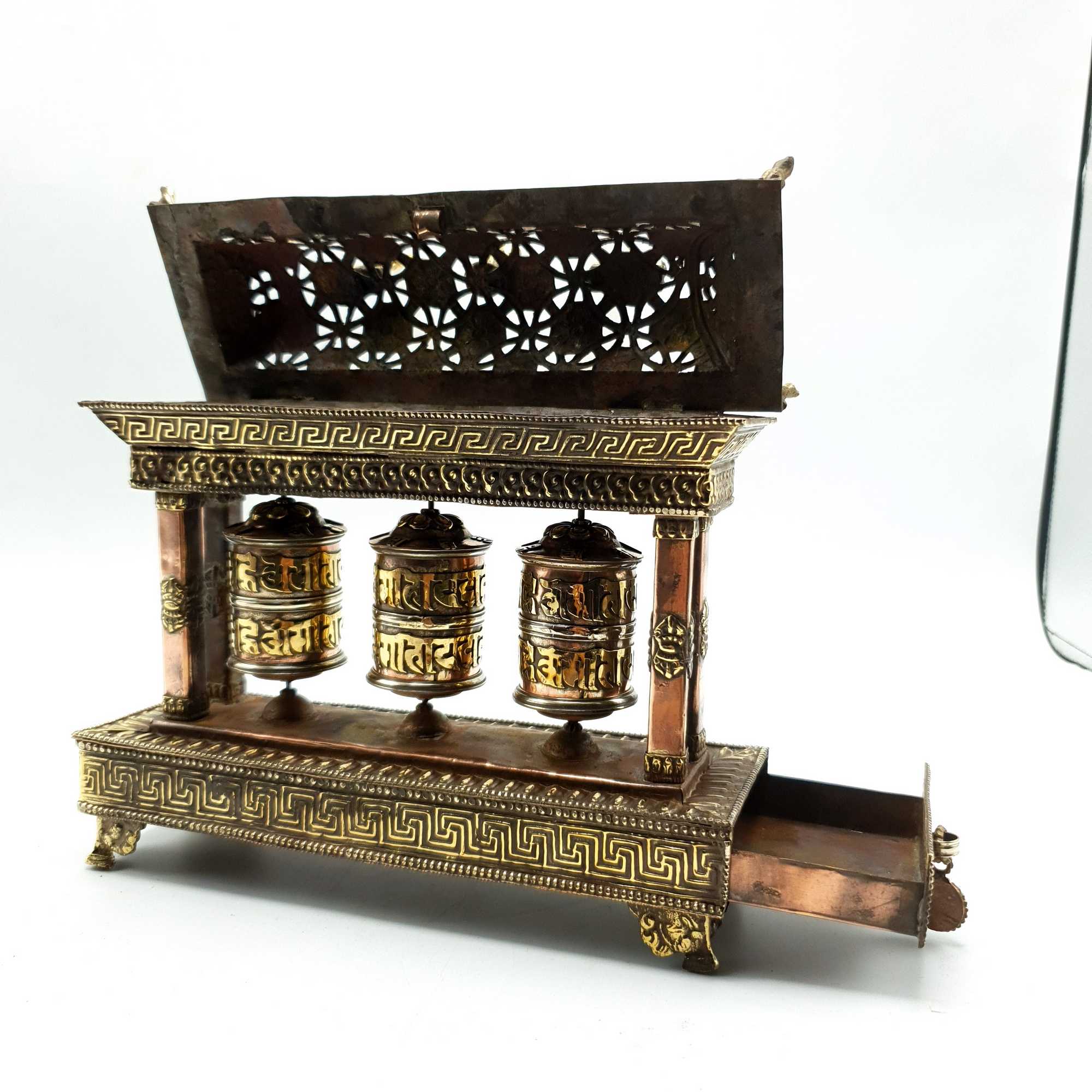 Triple Prayer Wheel Stand <span Style=