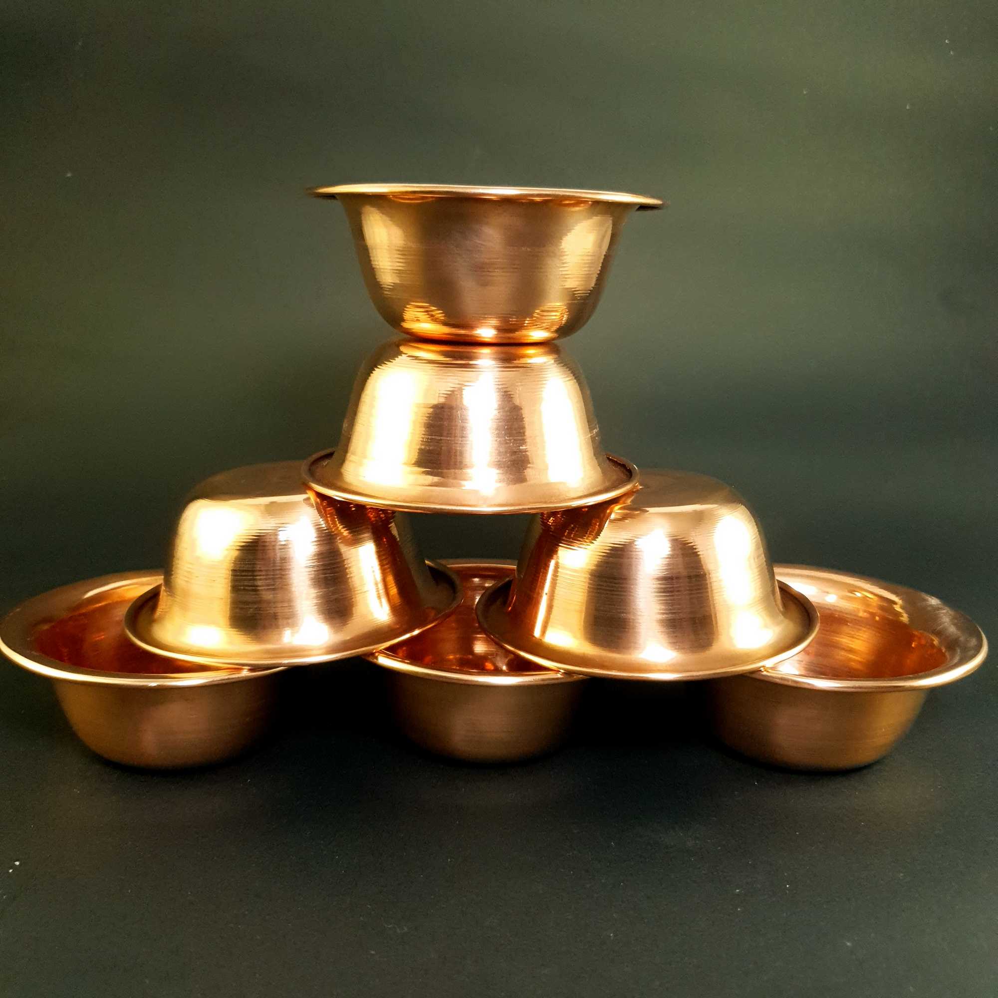 copper Offering Bowls, 7 Pieces Set, large