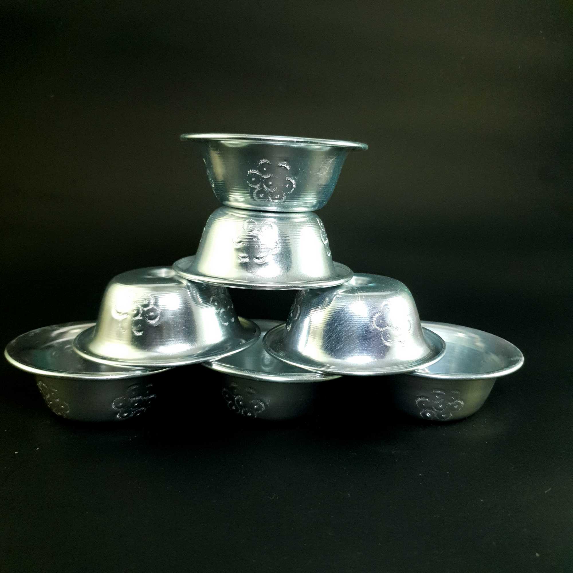 aluminium Offering Bowls, 7 Pieces Set, medium