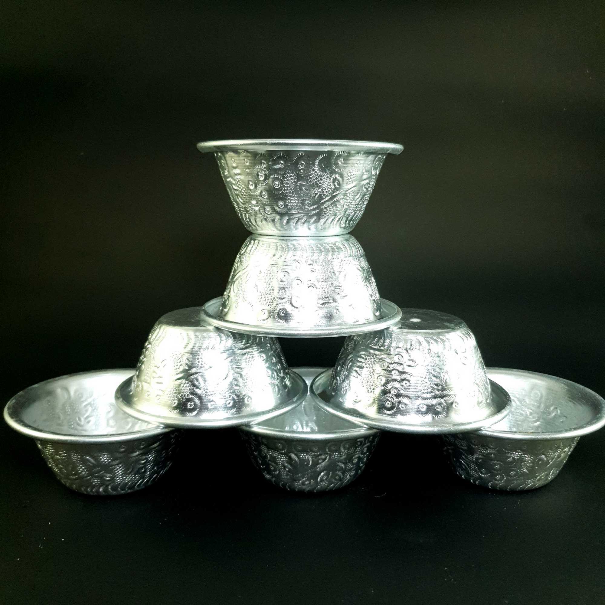 aluminium Offering Bowls, 7 Pieces Set, large