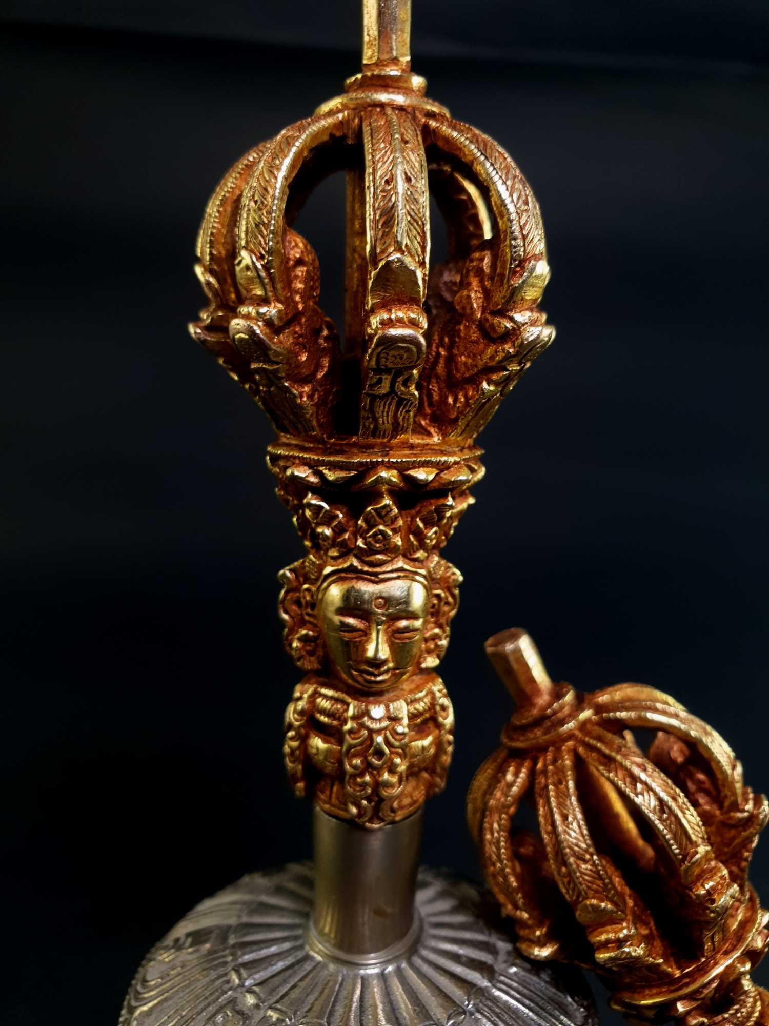 dehradun Hq Bronze Bell And Dorje vajra, full Gold Plated