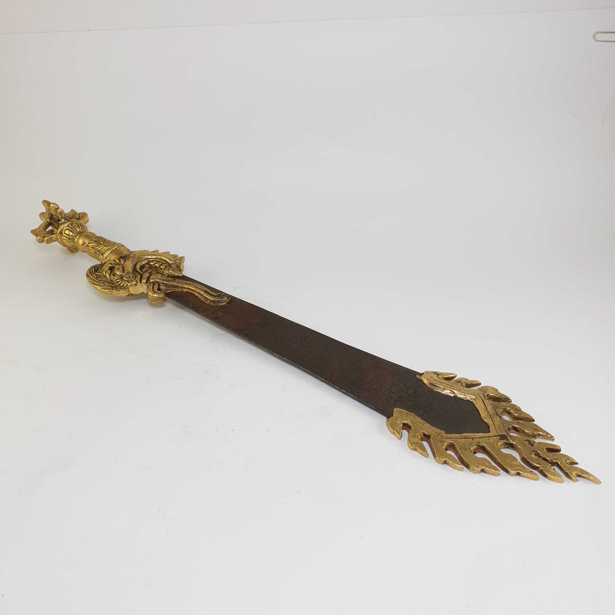 Fire Sword Of Manjushri : Buddhist Ritual Item, iron And Brass