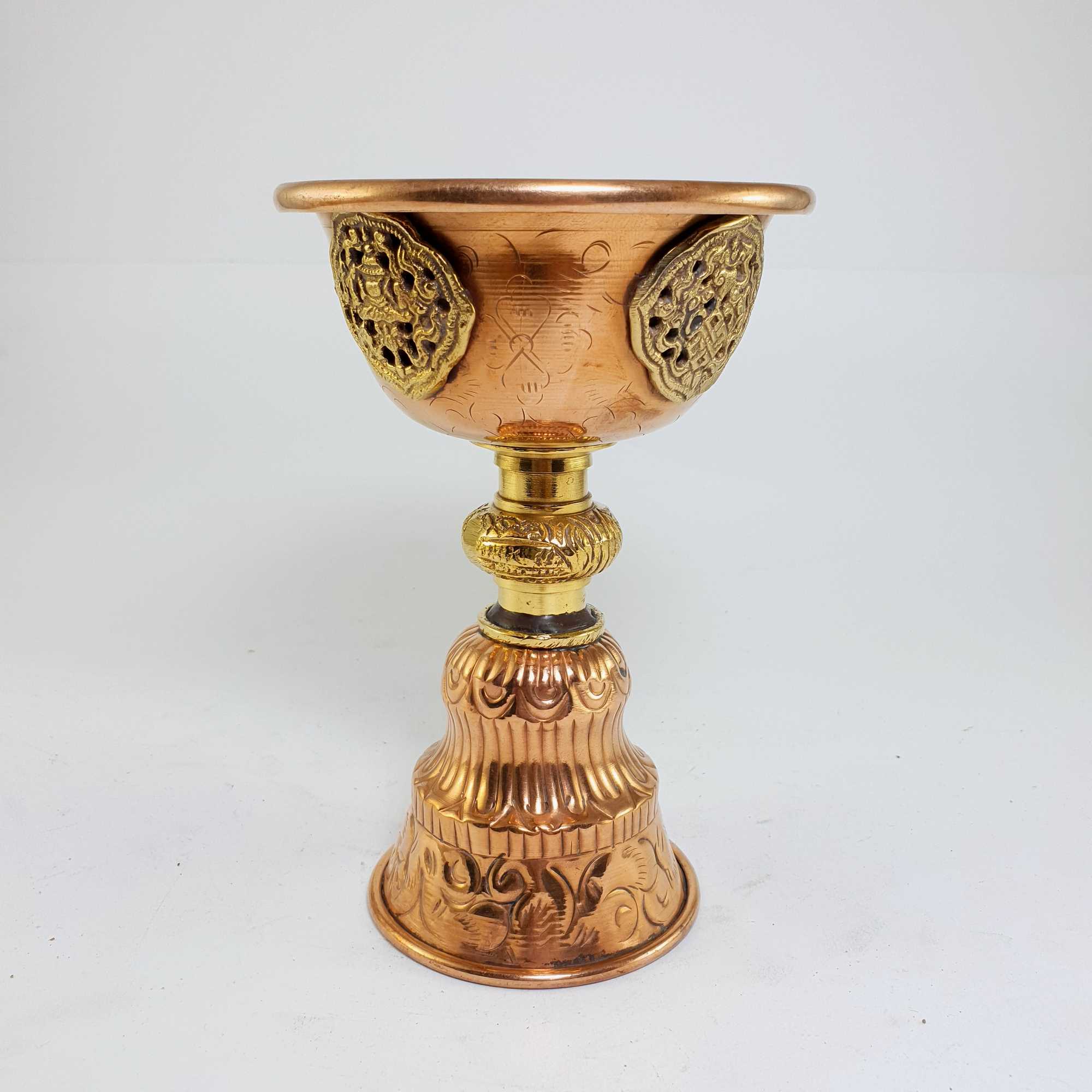 Copper Butter Lamp, Buddhist Ritual Items, medium