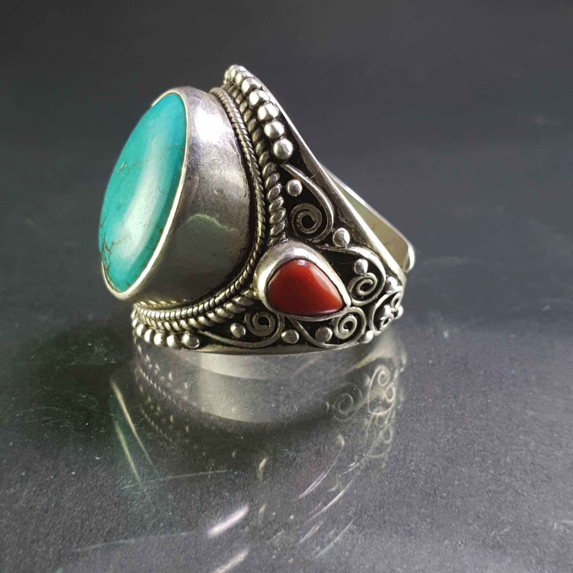 Turquoise Silver Ring <span Style=