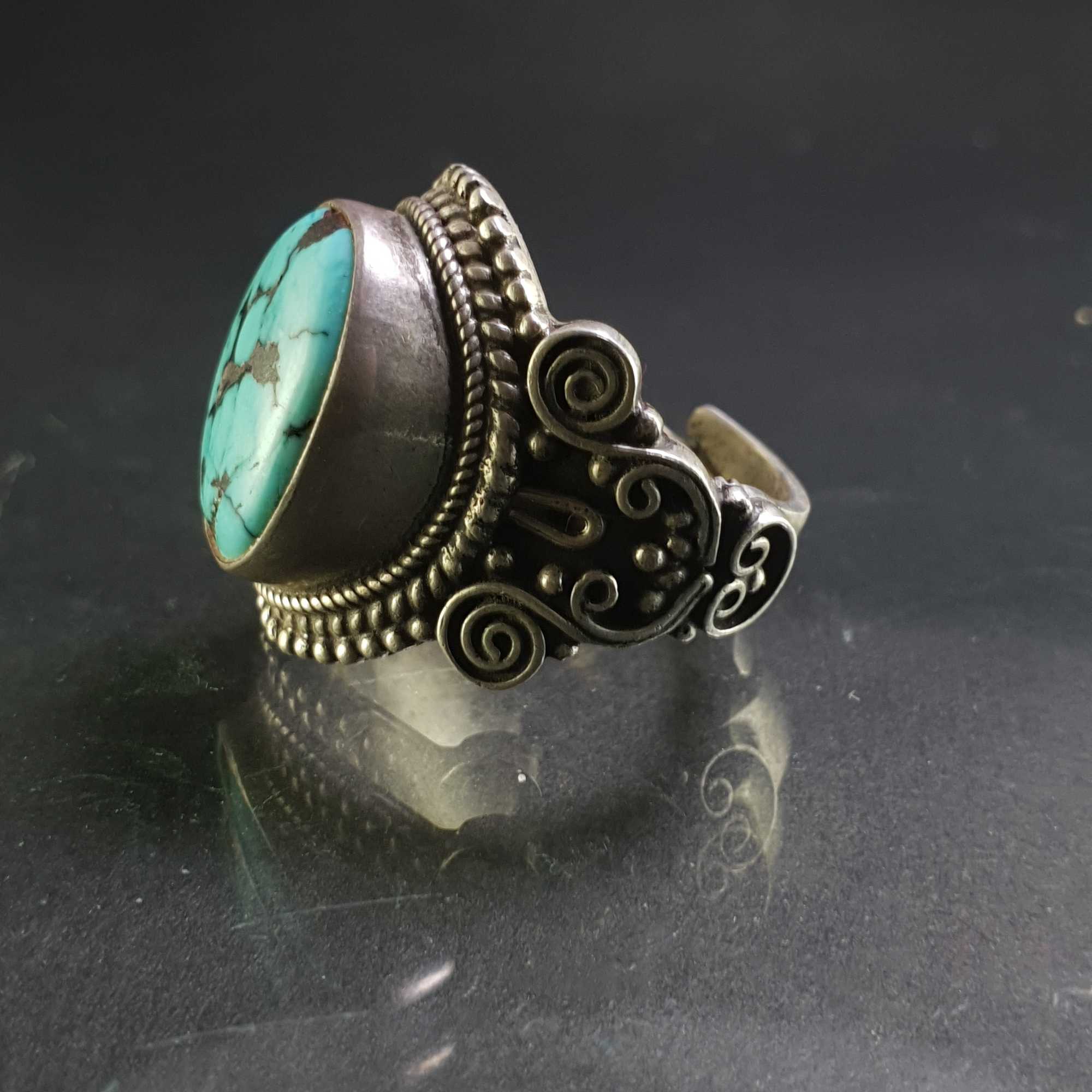 Turquoise Silver Ring <span Style=