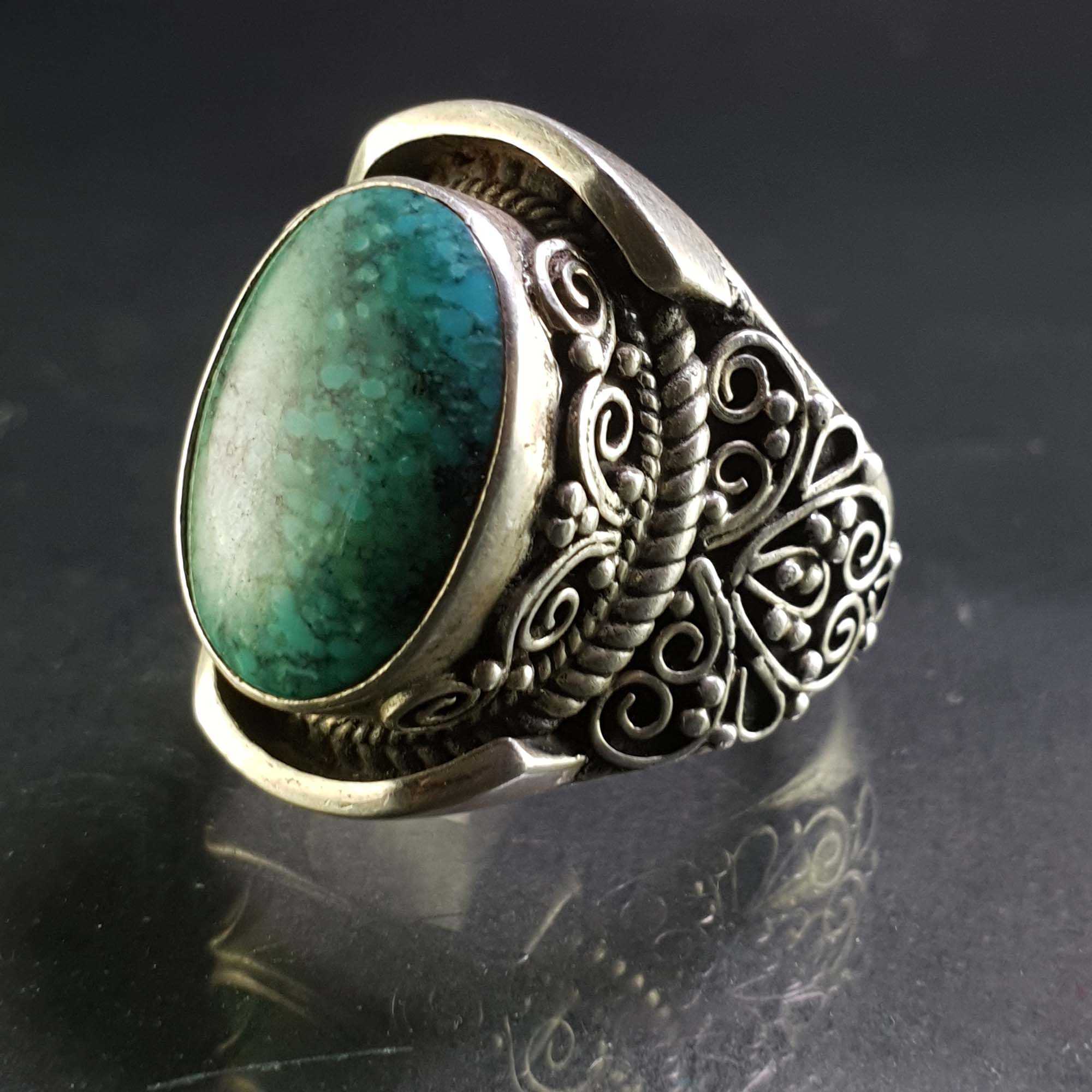 Turquoise Silver Ring <span Style=