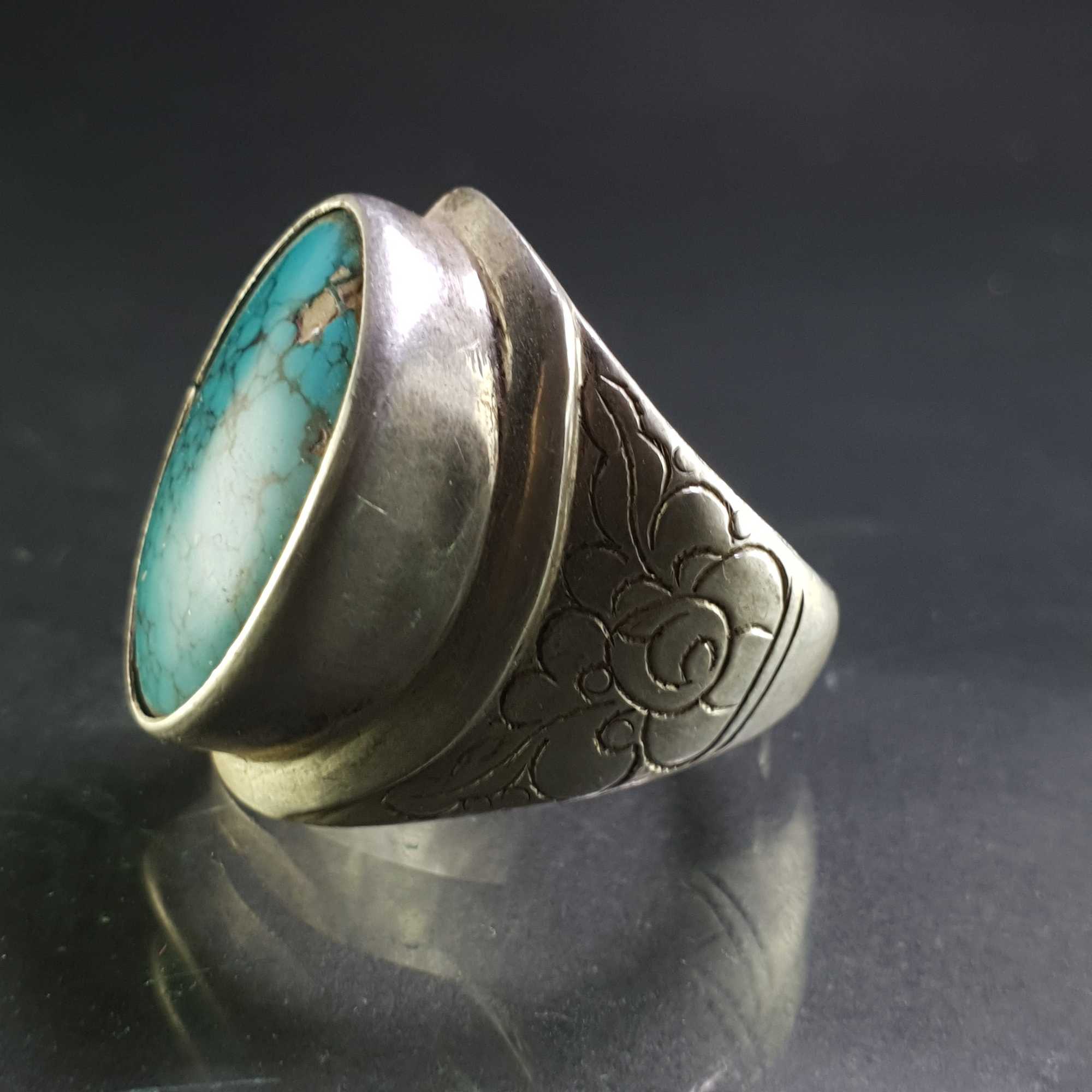 Turquoise Silver Ring <span Style=