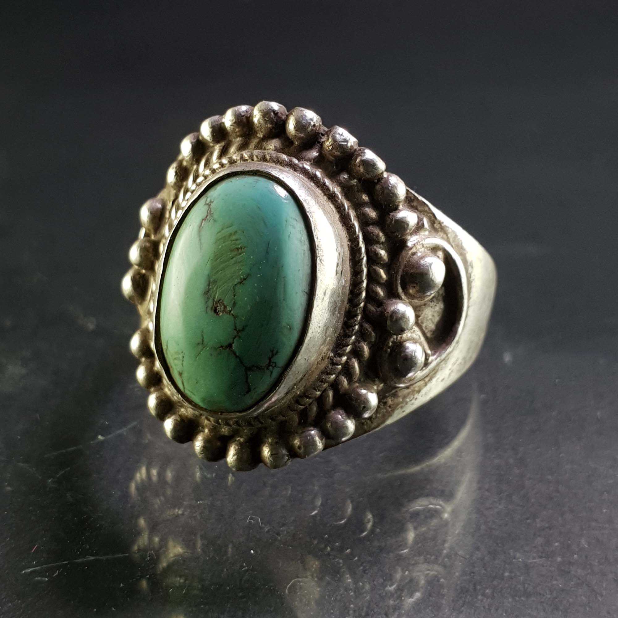 Turquoise Silver Ring <span Style=