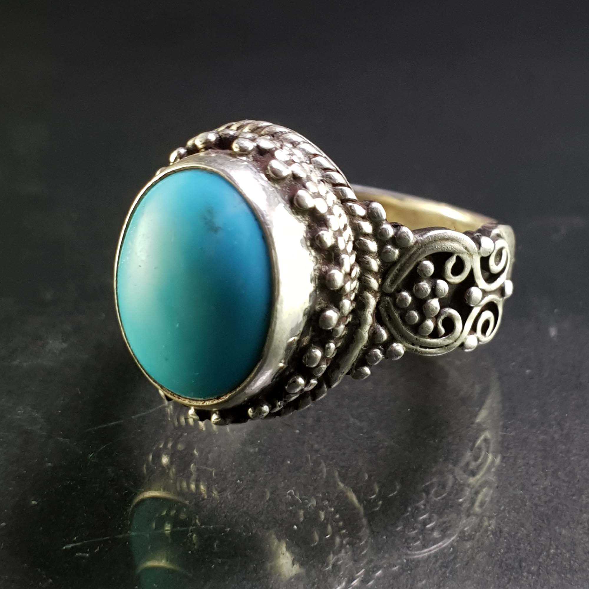 Turquoise Silver Ring <span Style=