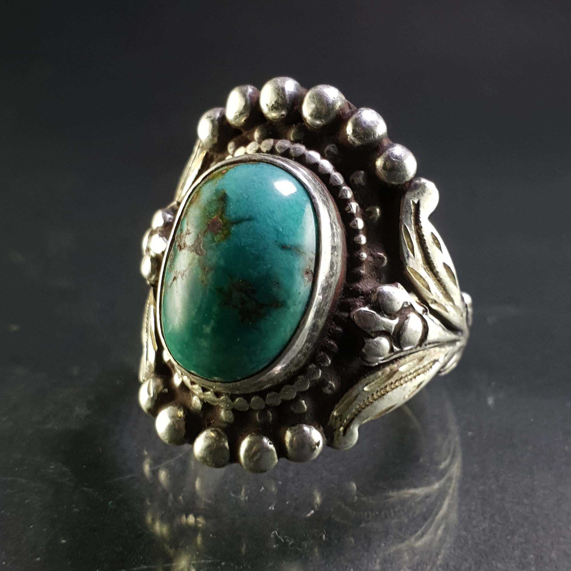 Turquoise Silver Ring <span Style=