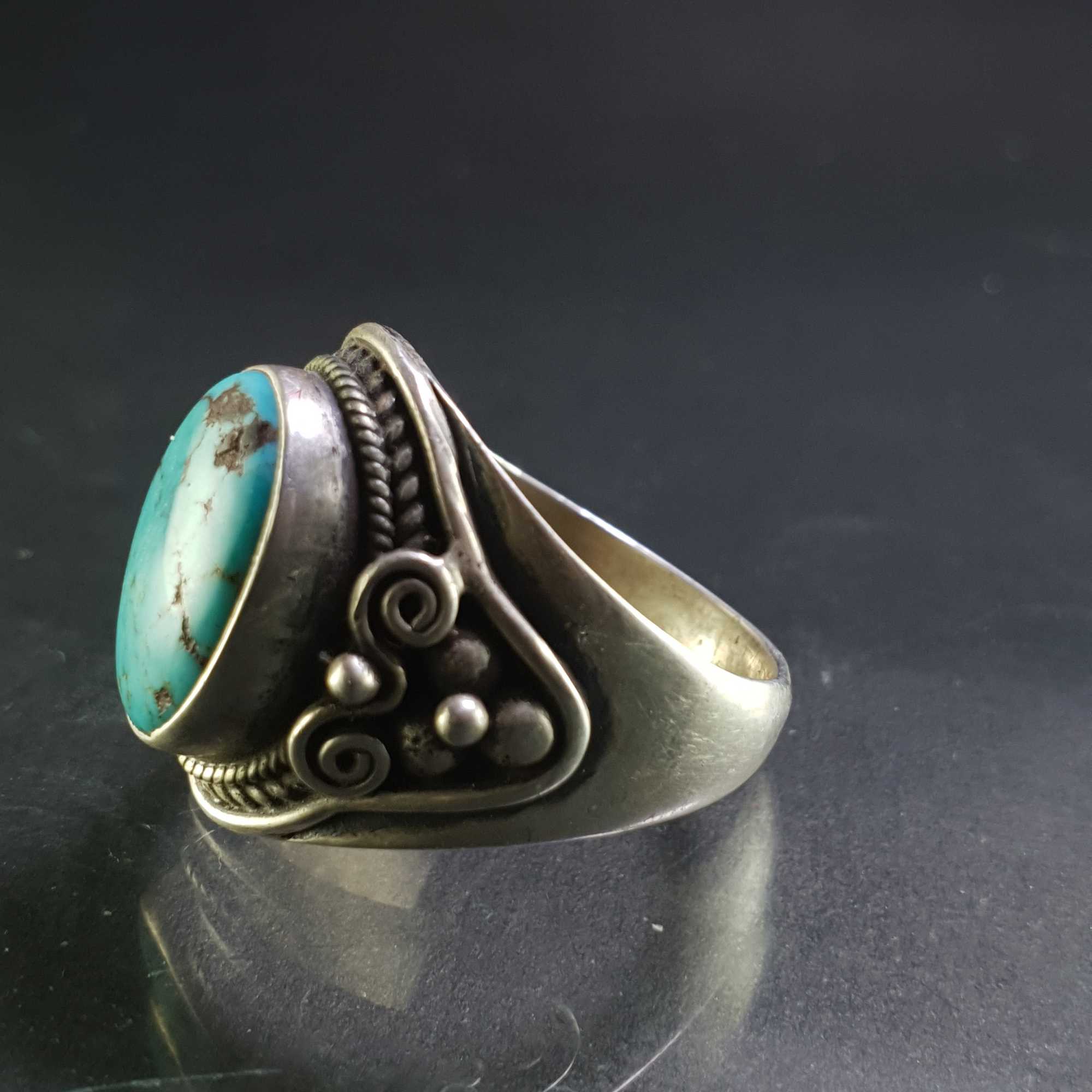 Turquoise Silver Ring <span Style=