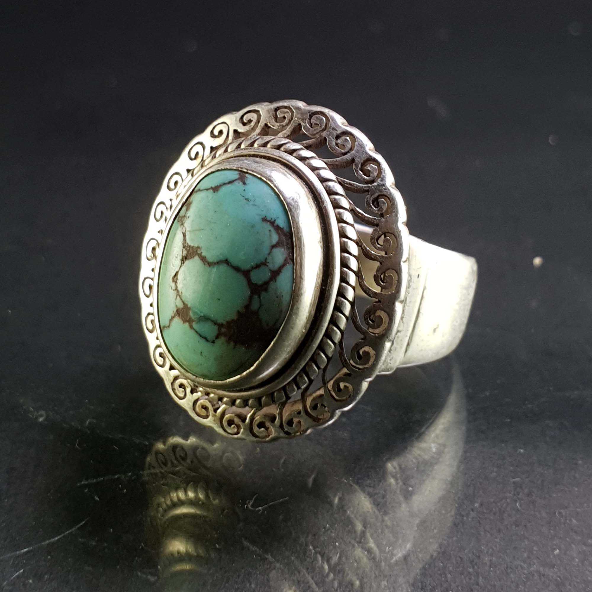 Turquoise Silver Ring <span Style=