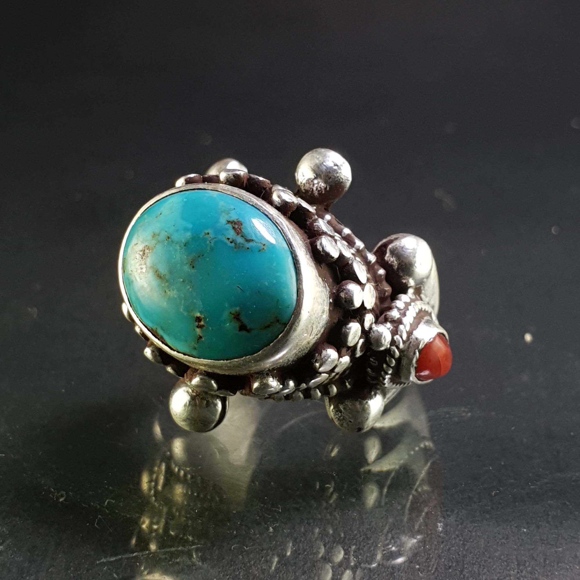 Turquoise Silver Ring <span Style=