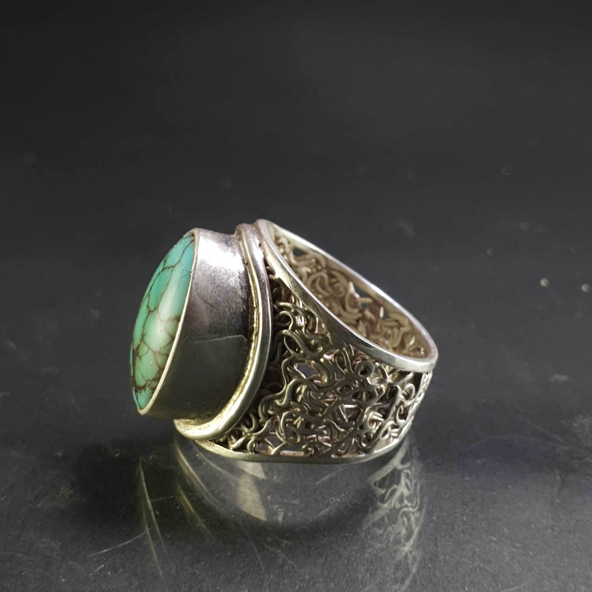 Turquoise Silver Ring <span Style=