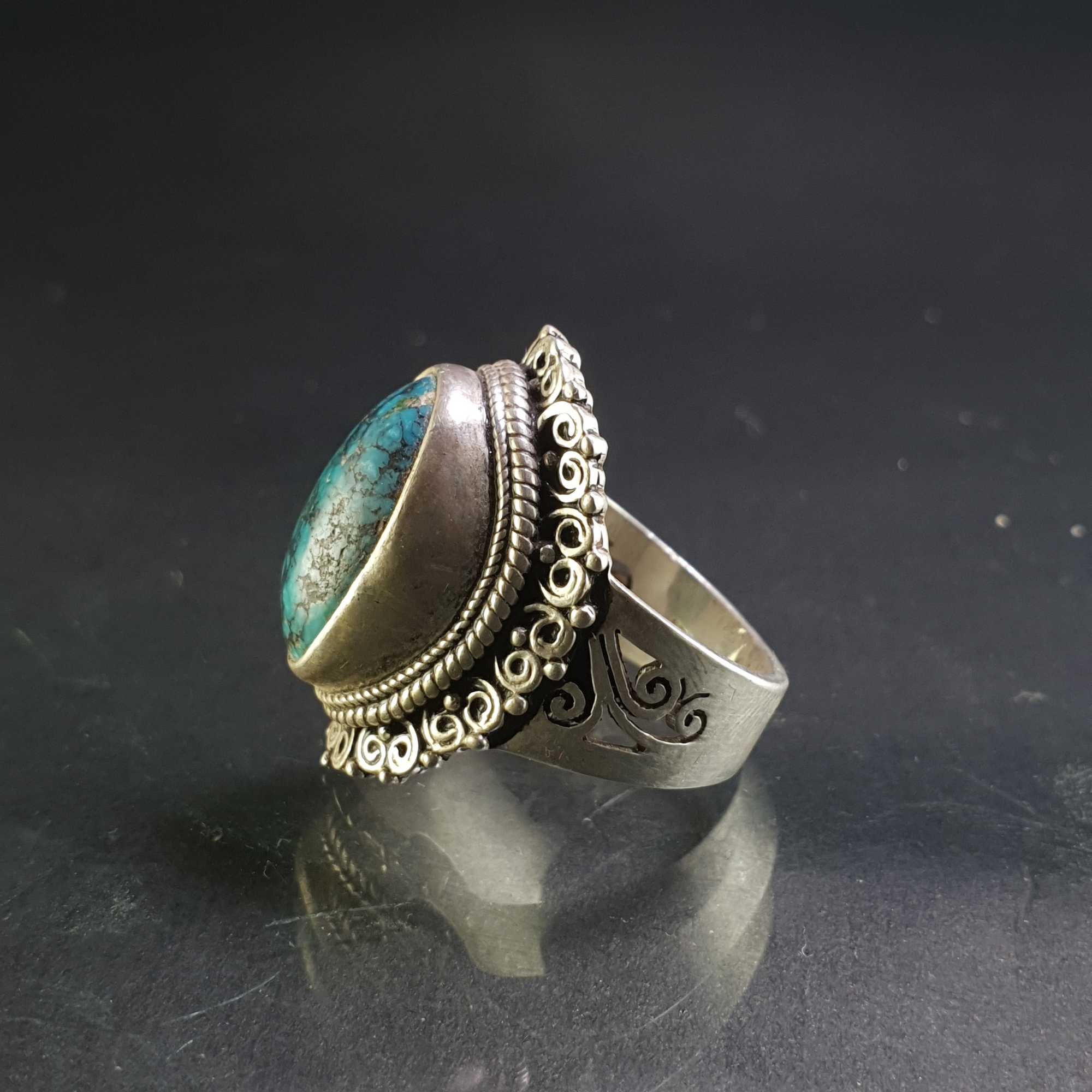 Turquoise Silver Ring <span Style=