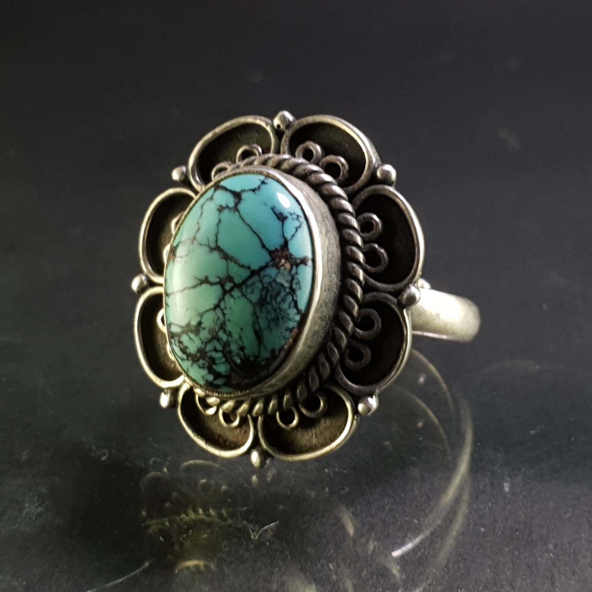 Turquoise Silver Ring <span Style=