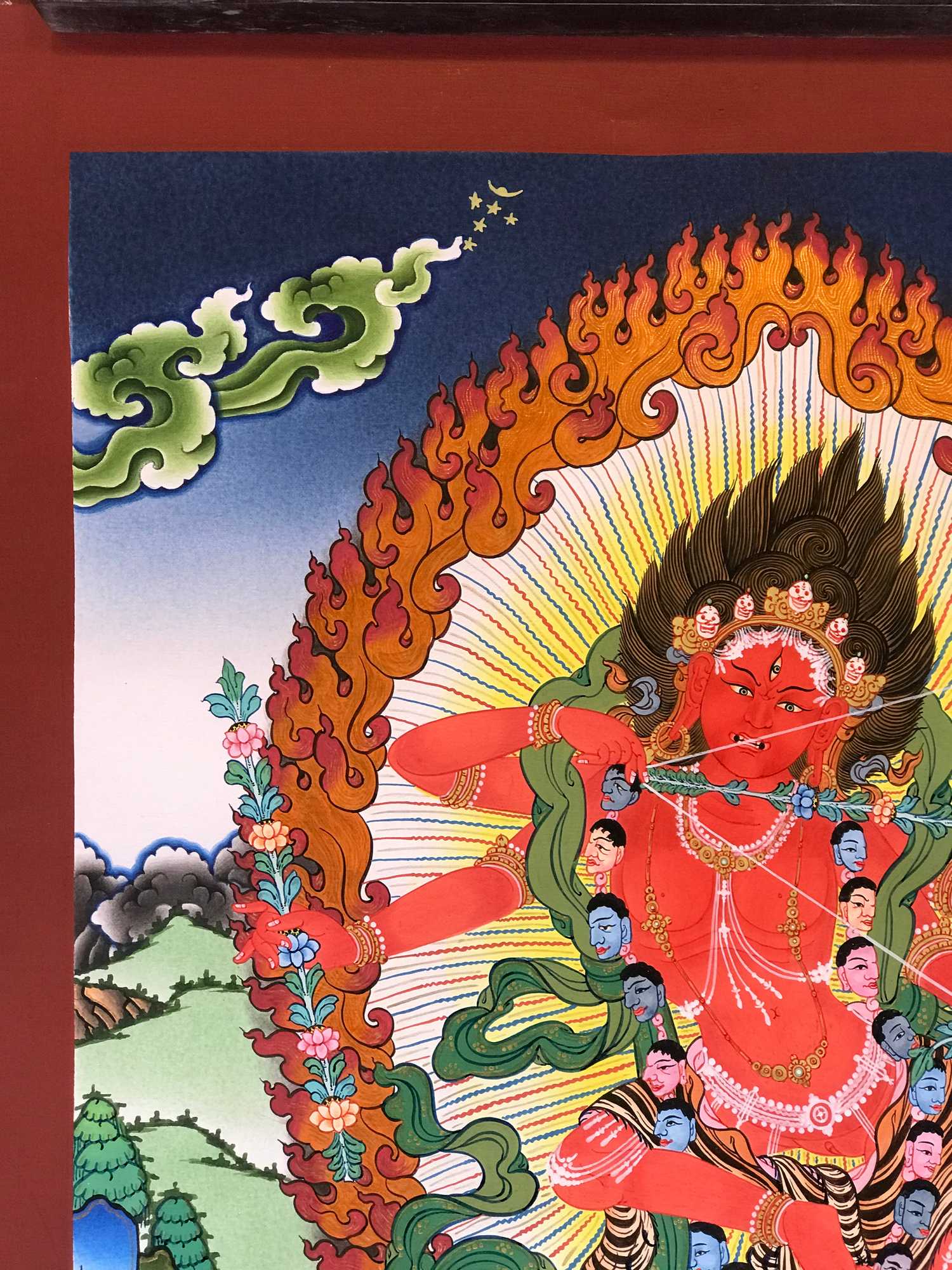 Tibetan Thangka Of Kurukulla Yogini With real Gold, red Tara, Rigjeyma, Pema Khandro, Wangyi Lhamo, Red Tara, remakable