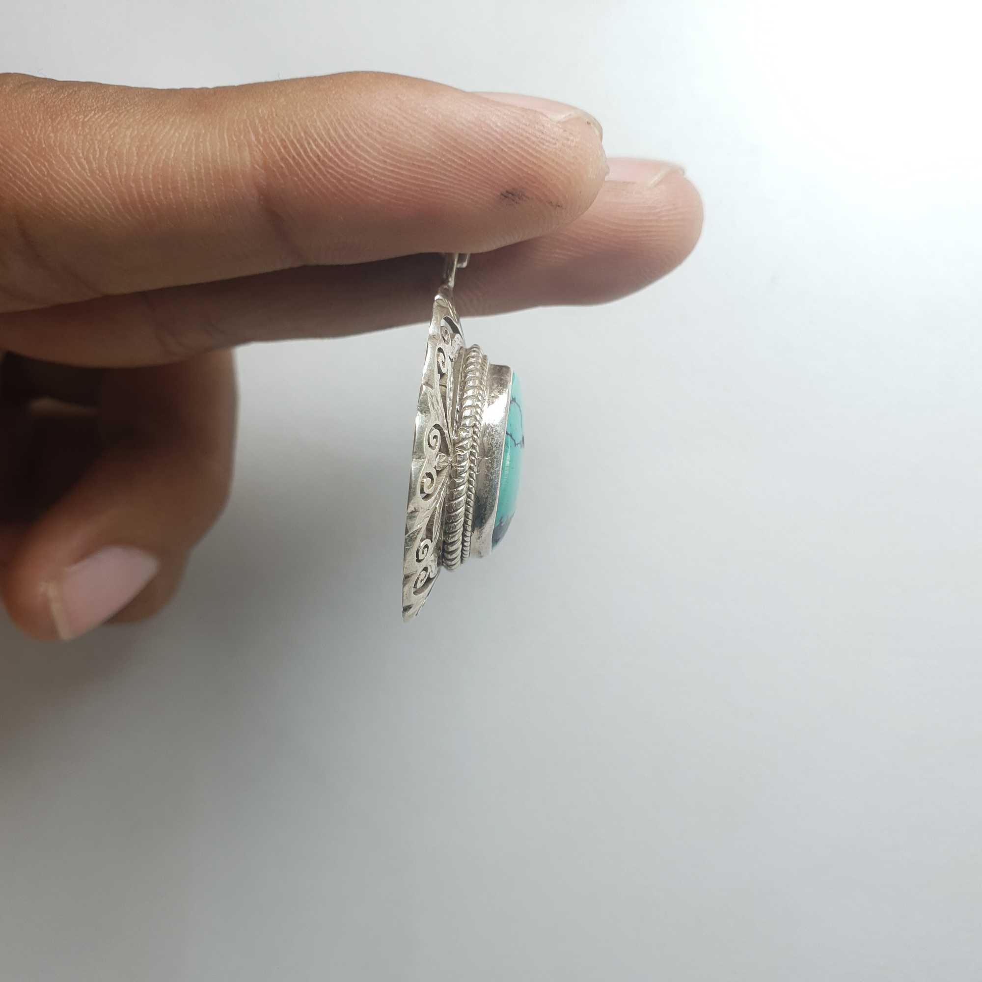 Old Tibetan Turquoise Silver Pendant