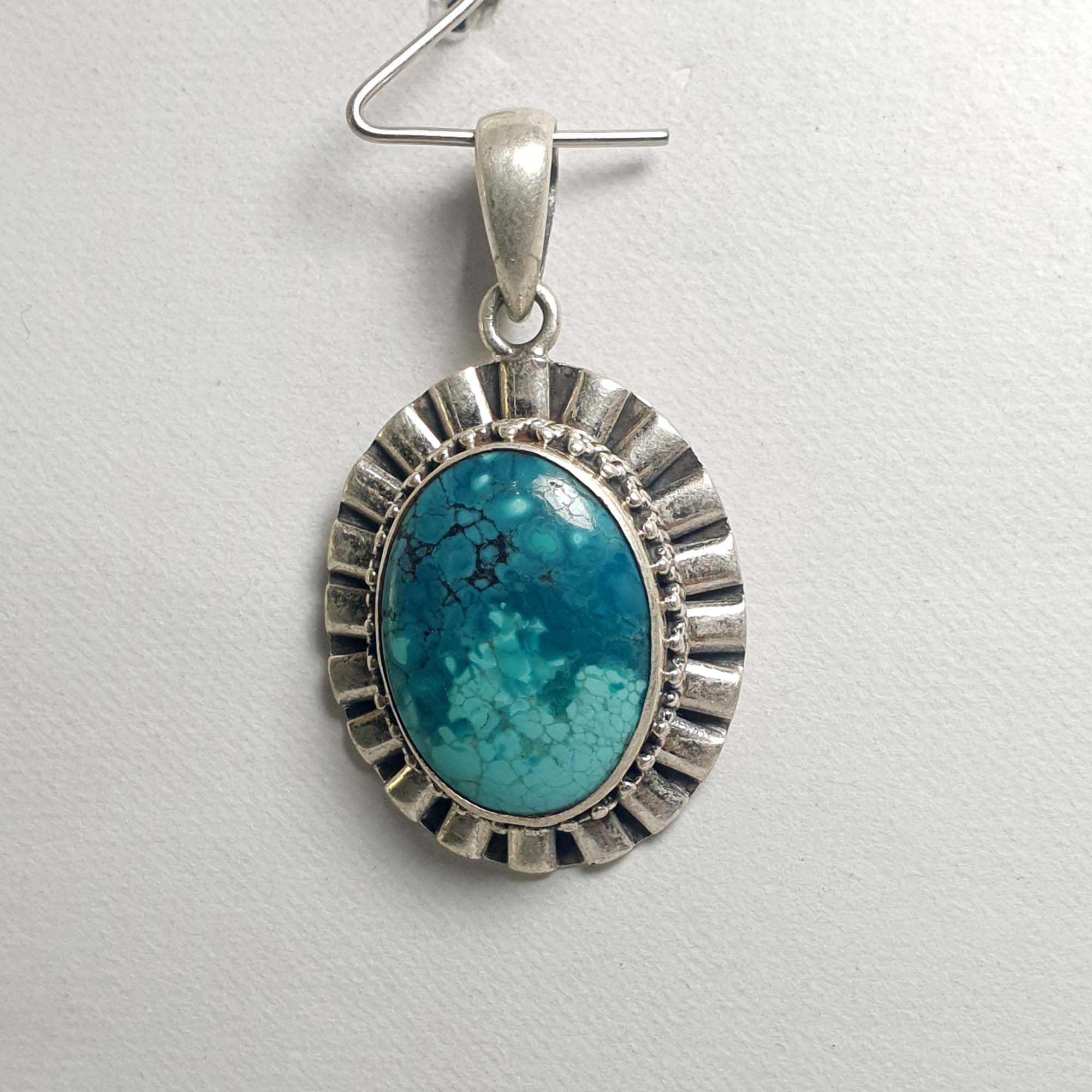 Old Tibetan Turquoise Silver Pendant